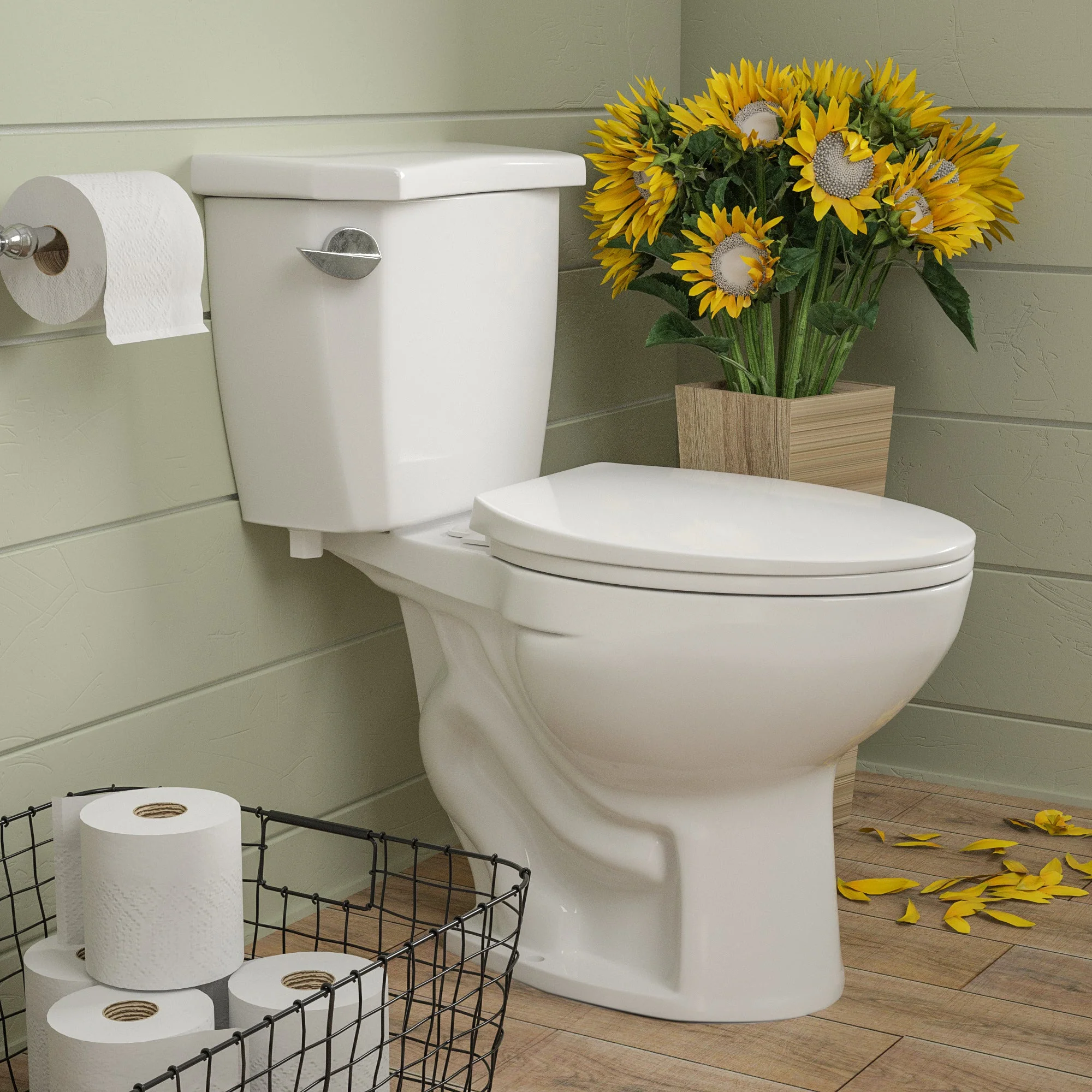 DeerValley DV-2F52531 Two-Piece Toilets, Elongated Quiet-Close Seat, All-in-One Kit & Left Chrome Lever - Image 4