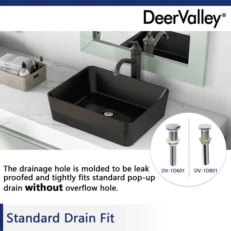 ALLY 19" x 15" Rectangular Vessel Bathroom Sink, Without Overflow - Image 12