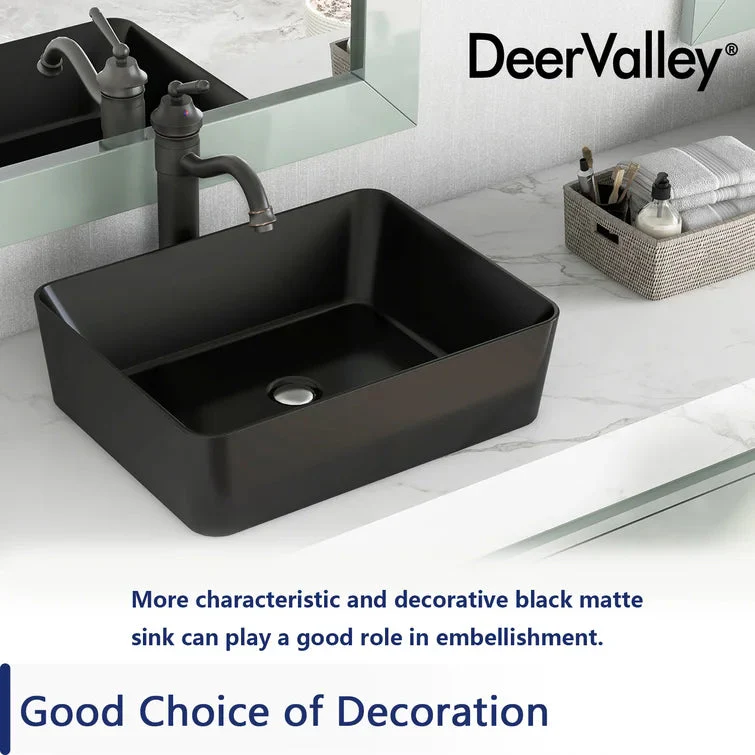 ALLY 19" x 15" Rectangular Vessel Bathroom Sink, Without Overflow - Image 13