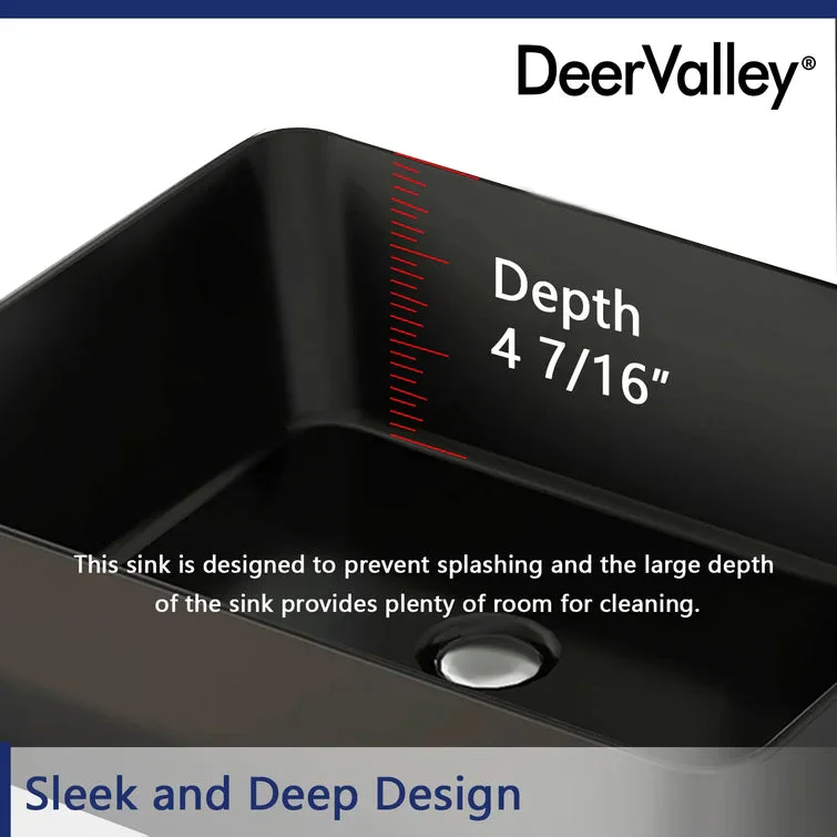 ALLY 19" x 15" Rectangular Vessel Bathroom Sink, Without Overflow - Image 16
