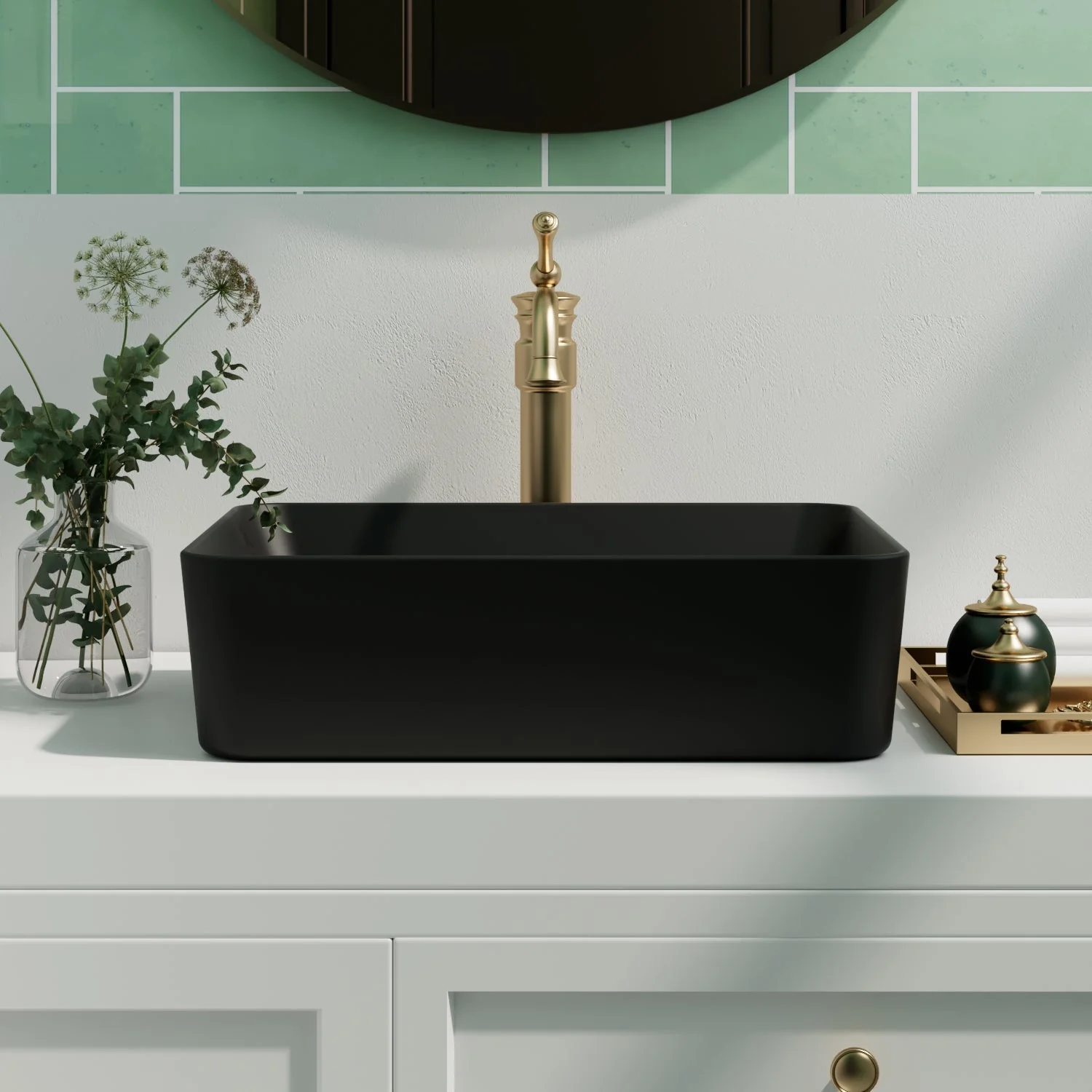 ALLY 19" x 15" Rectangular Vessel Bathroom Sink, Without Overflow - Image 3