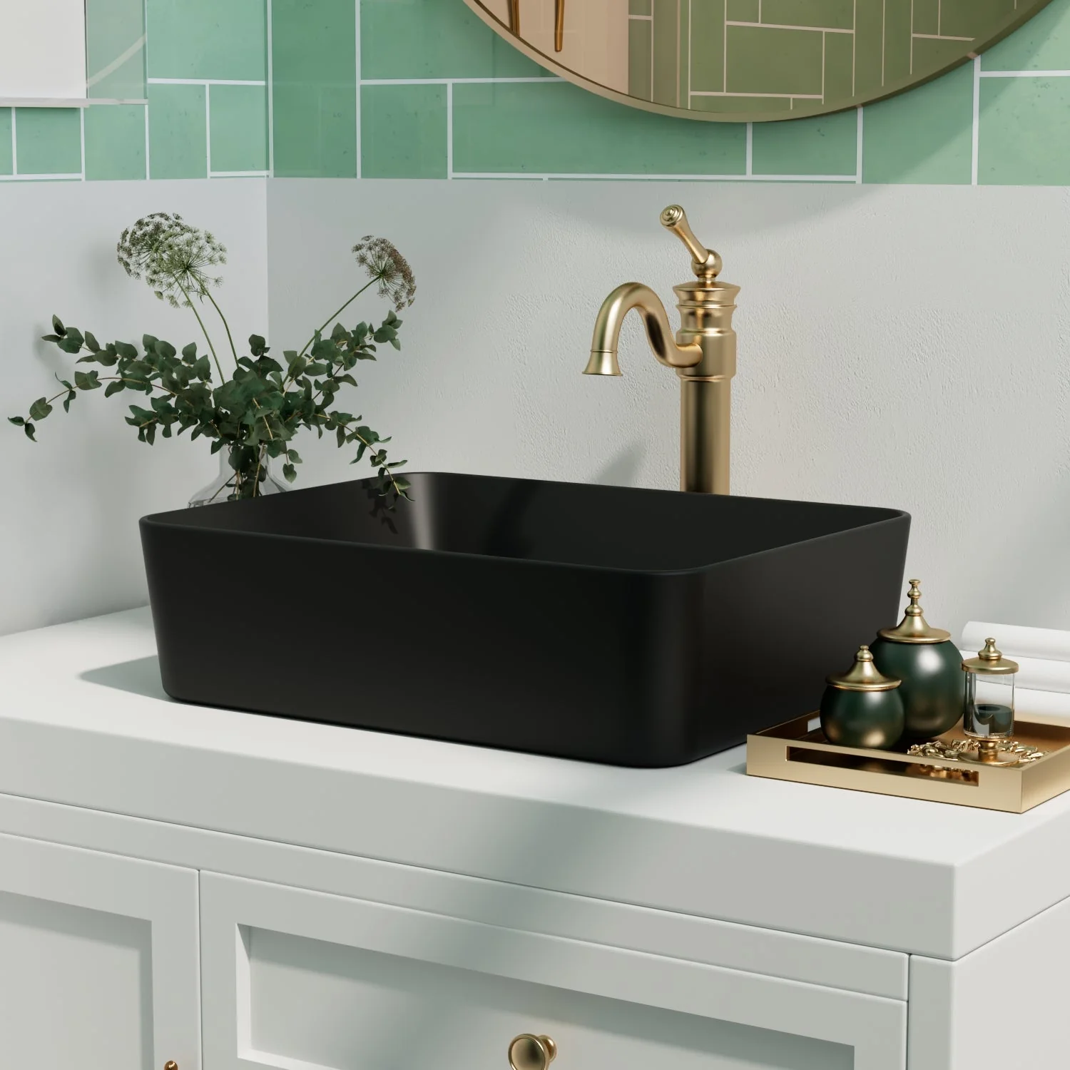 ALLY 19" x 15" Rectangular Vessel Bathroom Sink, Without Overflow - Image 4