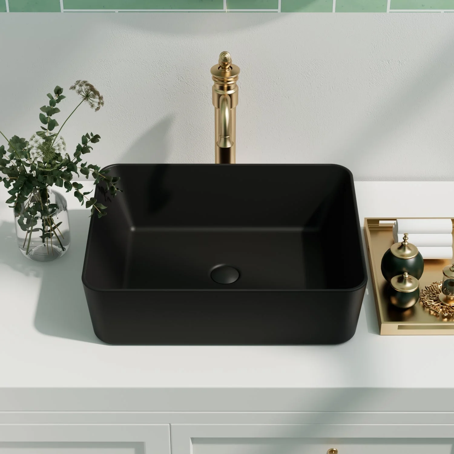 ALLY 19" x 15" Rectangular Vessel Bathroom Sink, Without Overflow - Image 7