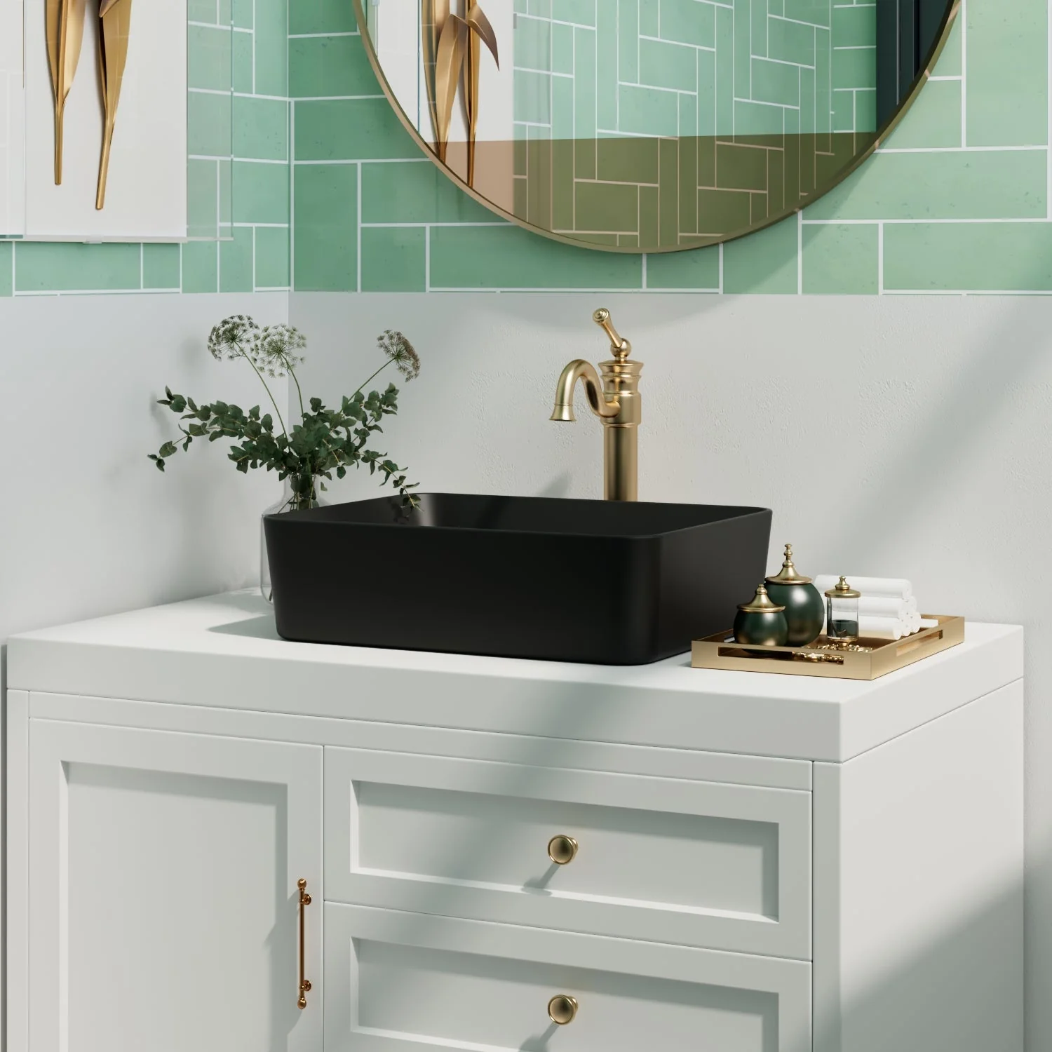 ALLY 19" x 15" Rectangular Vessel Bathroom Sink, Without Overflow - Image 8