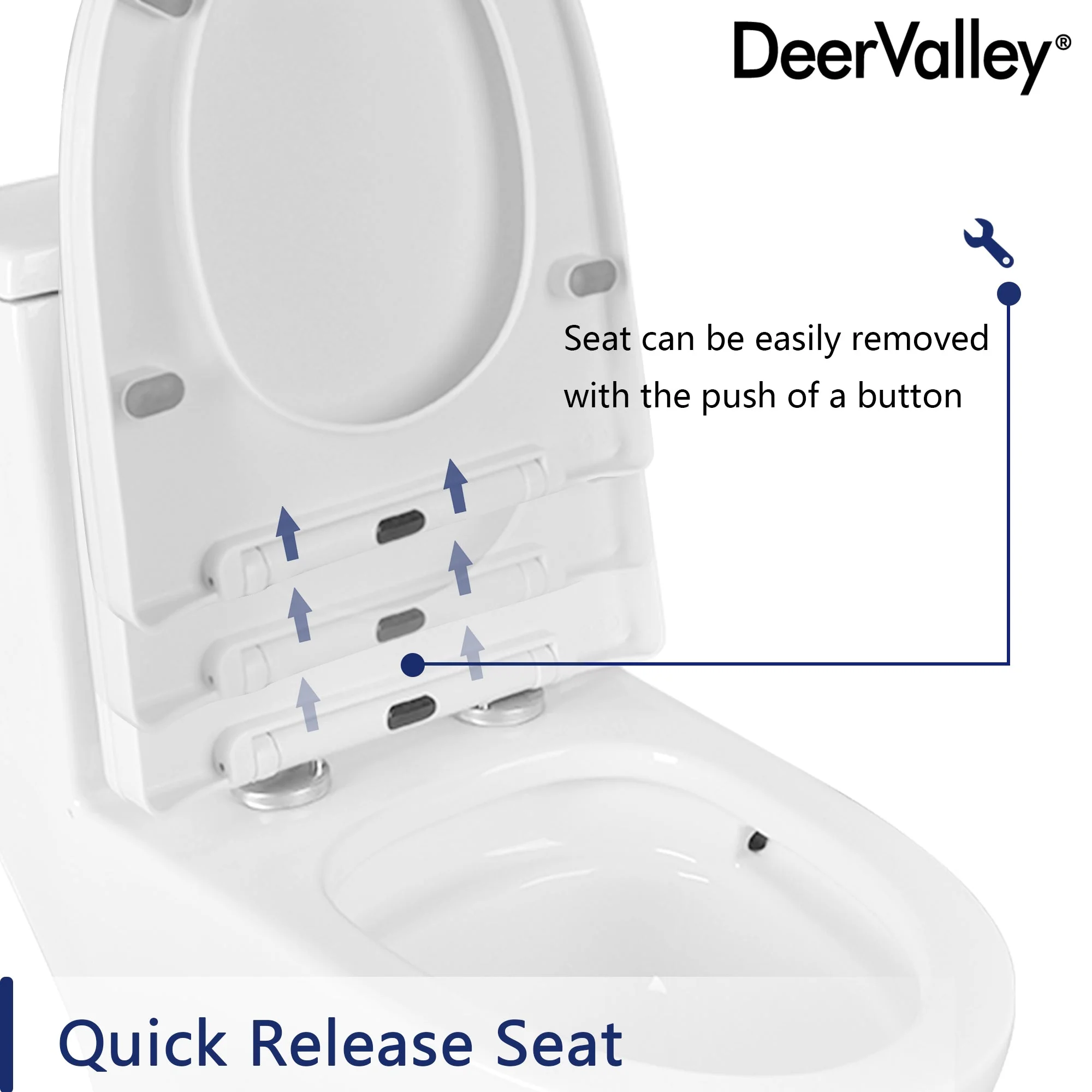 DeerValley DV-F0073S11 Quite-Close Easy to Install Plastic Polypropylene Toilet Seat (Fit with DV-1F0073) - Image 4