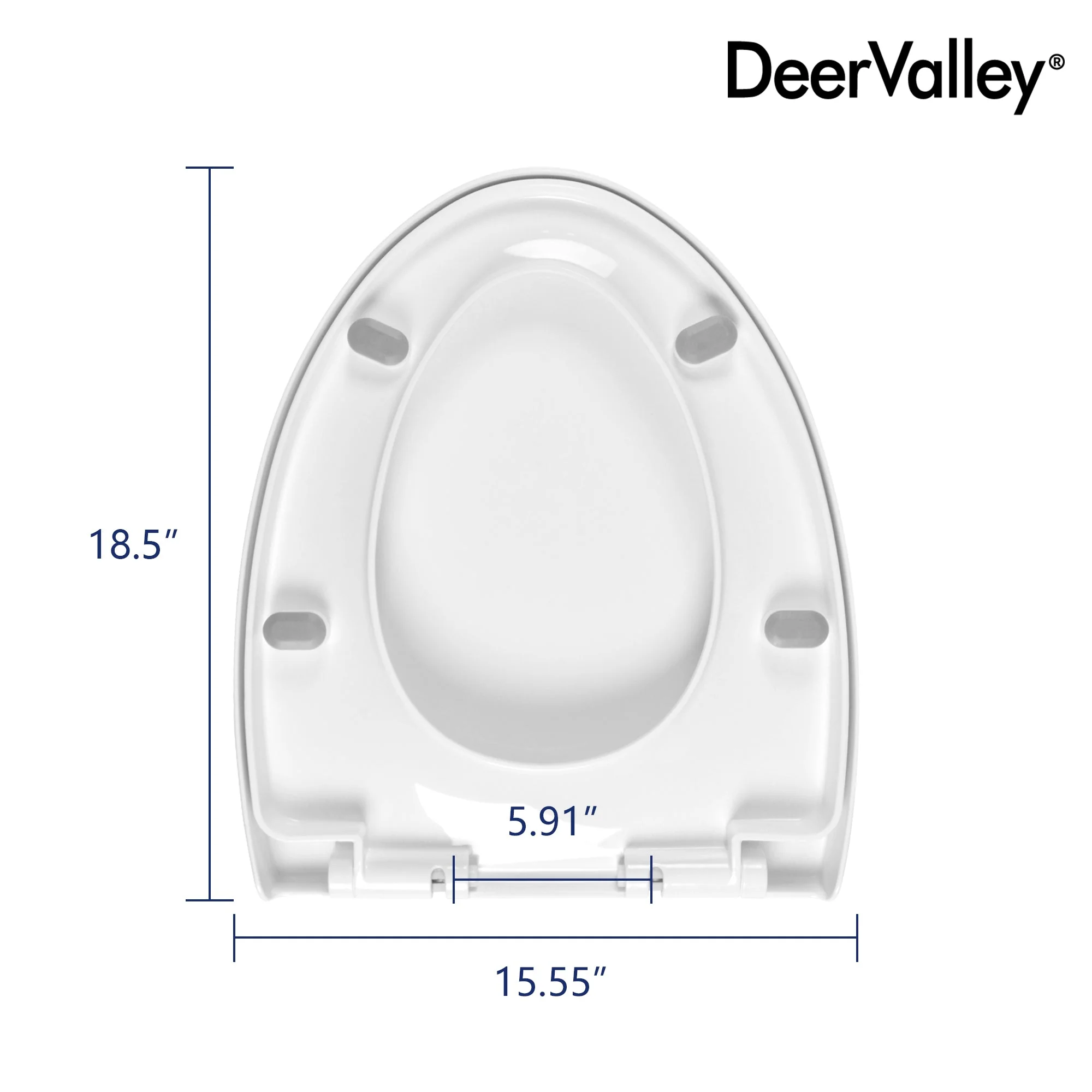 DeerValley DV-F0075S11 Quick-Release Plastic Elongated polypropylene Toilet Seat (Fit with DV-1F0075) - Image 4