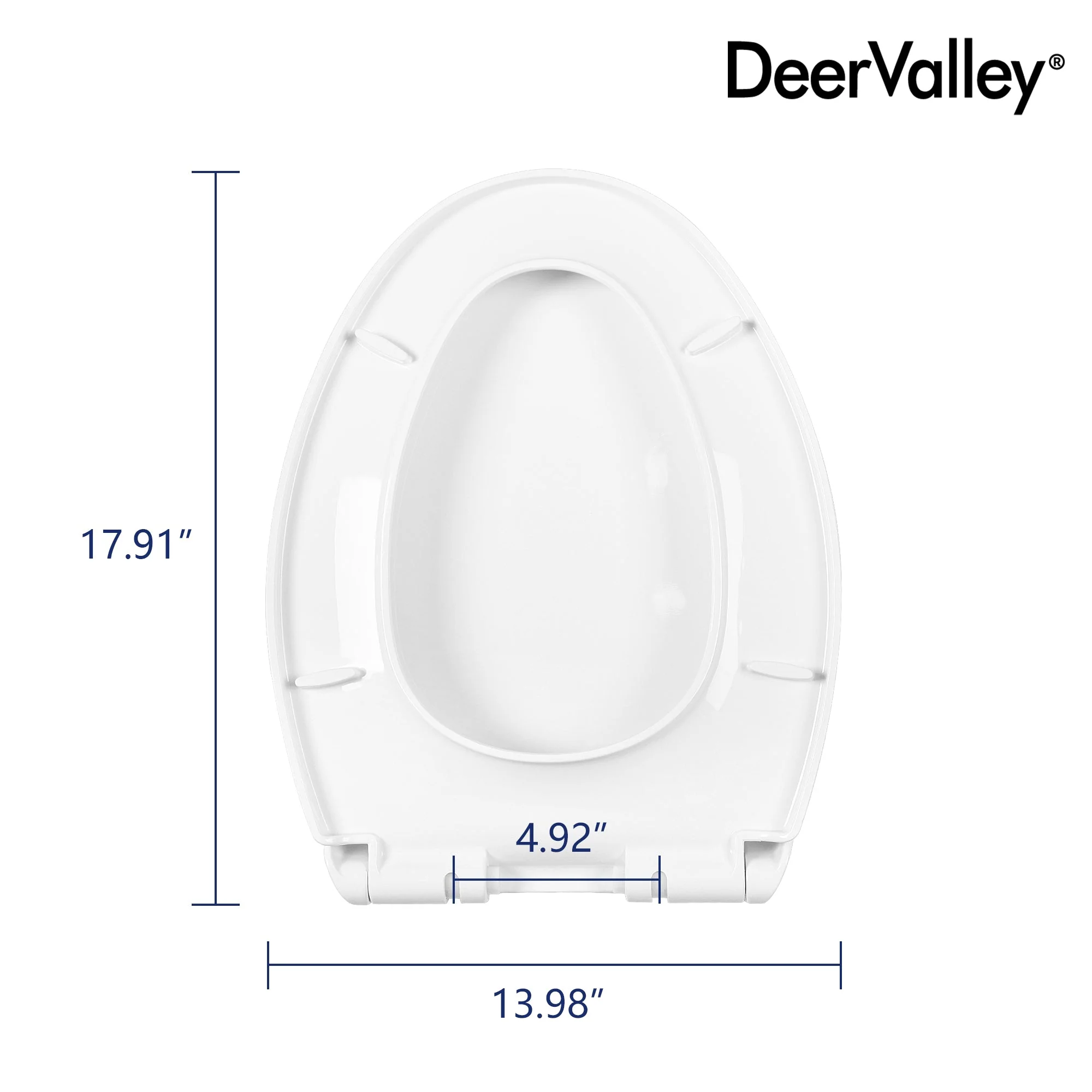 DeerValley DV-F0076S11 Quick-Release Plastic Elongated polypropylene Toilet Seat (Fit with DV-2F0076/DV-2F0078) - Image 3