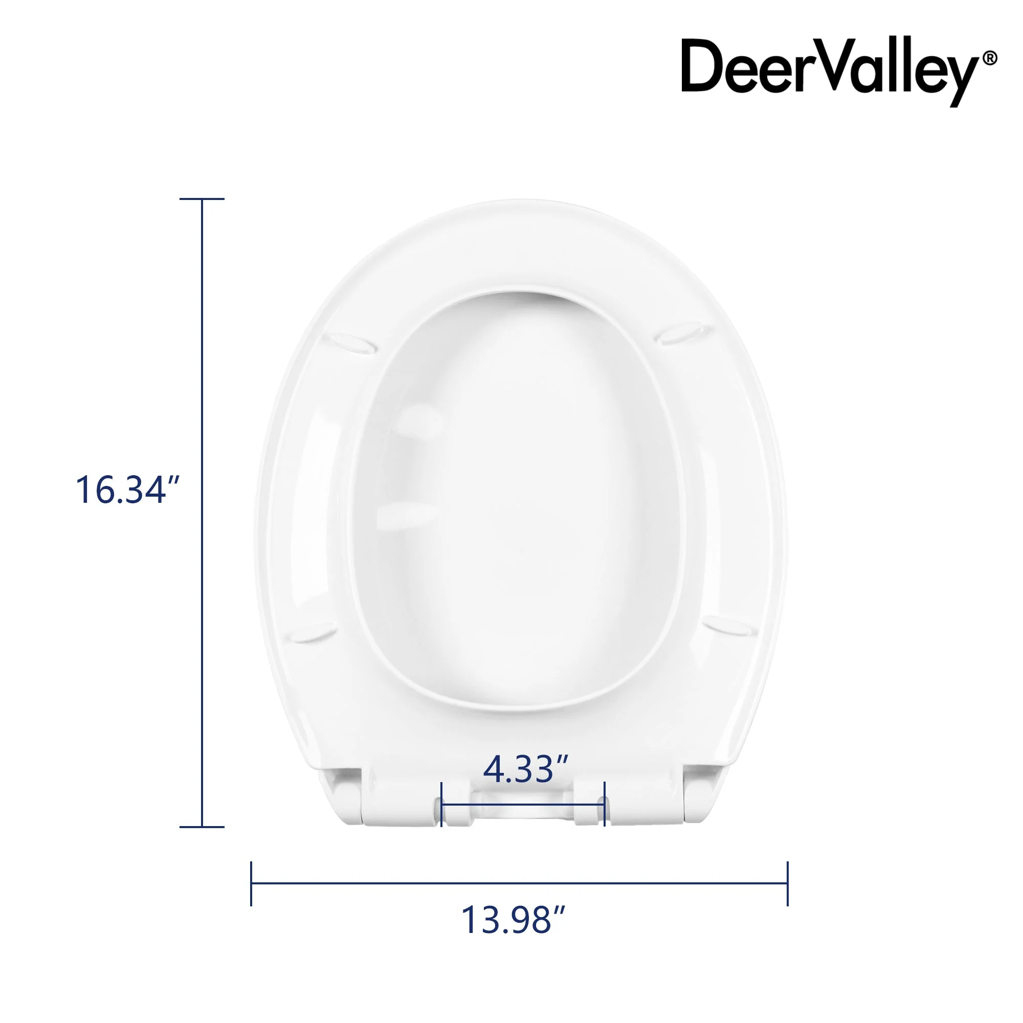 DeerValley DV-F0077S11 Quick-Release Plastic Elongated polypropylene Toilet Seat (Fit with DV-2F0077/DV-2F0079) - Image 3
