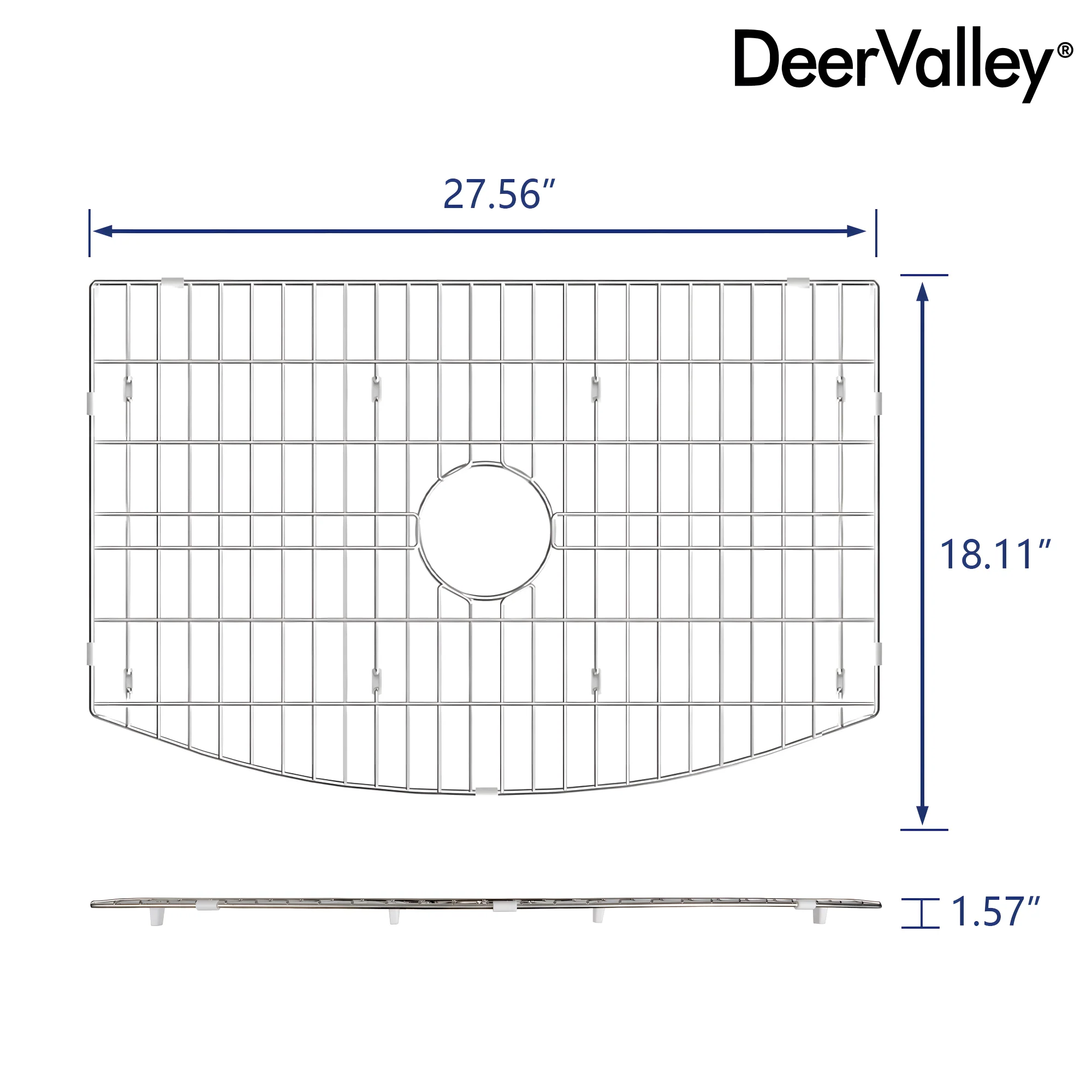 DeerValley DV-K0066G20 27.56" x 18.11" x 1.57" Kitchen Sink Grid (Compatible with DV-1K0066) - Image 2