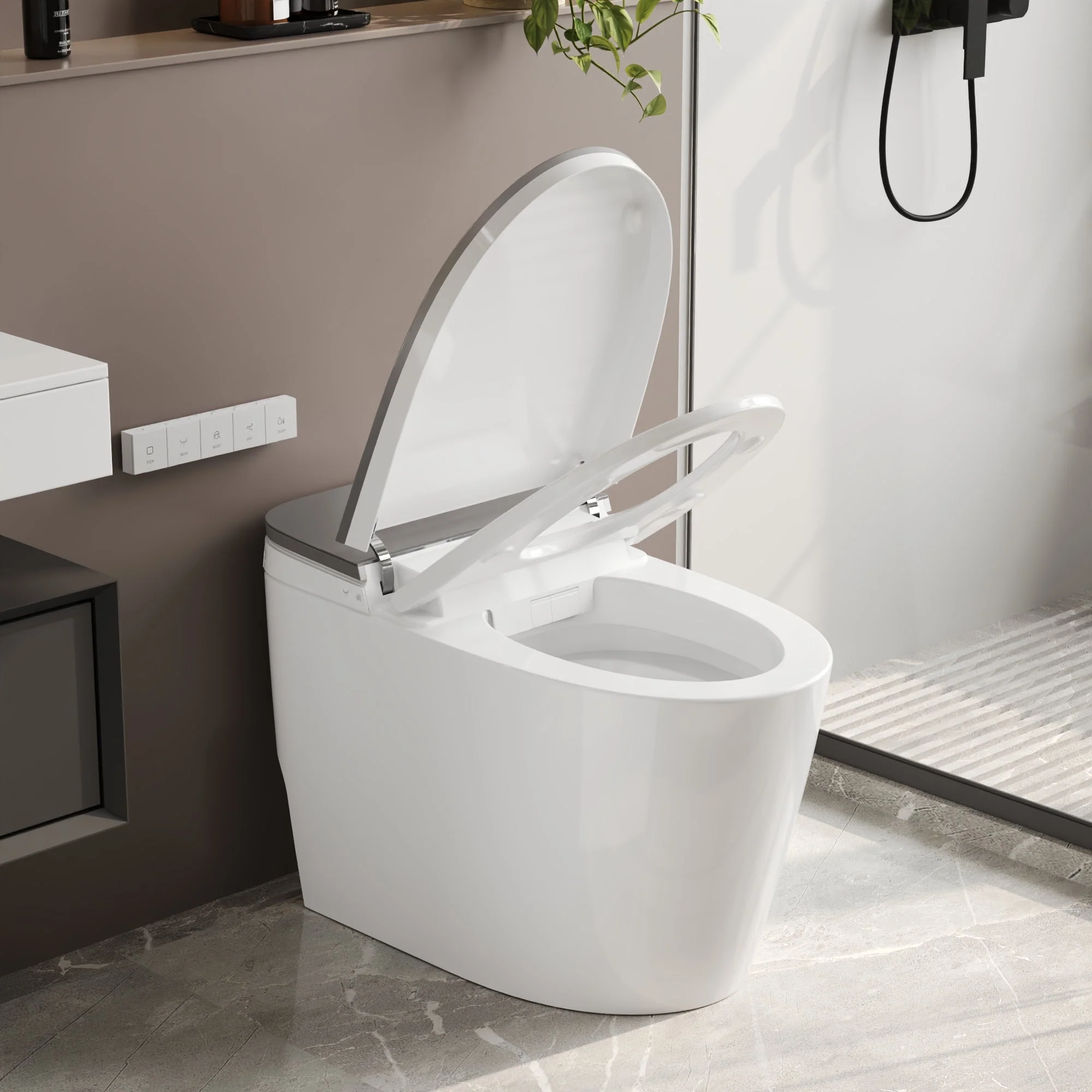 DeerValley DV-1S0336 Smart Toilet with Programmable Cleaning, ADA Comfort Height - Image 4