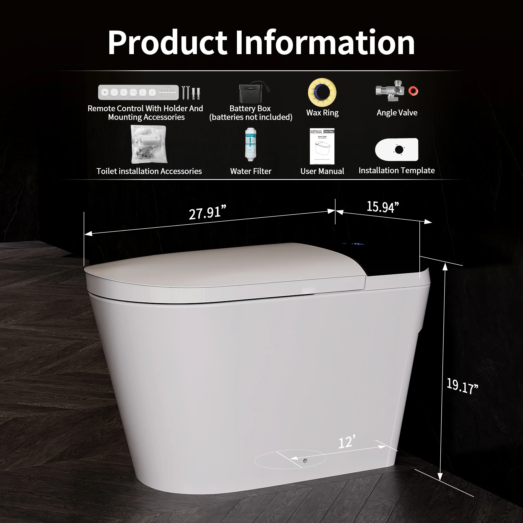 DeerValley DV-1S0442-V3 Smart Toilet with All-Season Adaptive Comfort, Rotating Foam Shield - Image 8