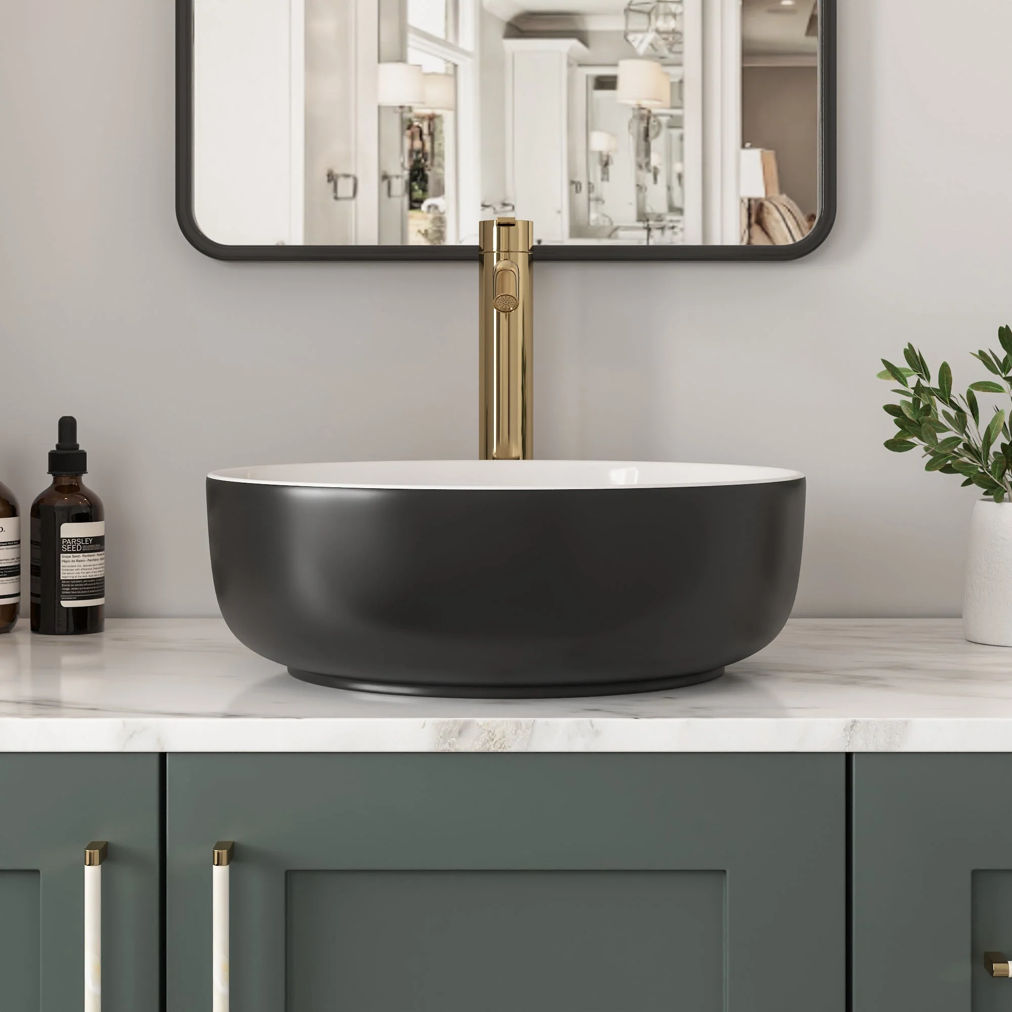 SYMMETRY 16" Round Vessel Bathroom Sink, Without Overflow With Multiple Colors - Image 16