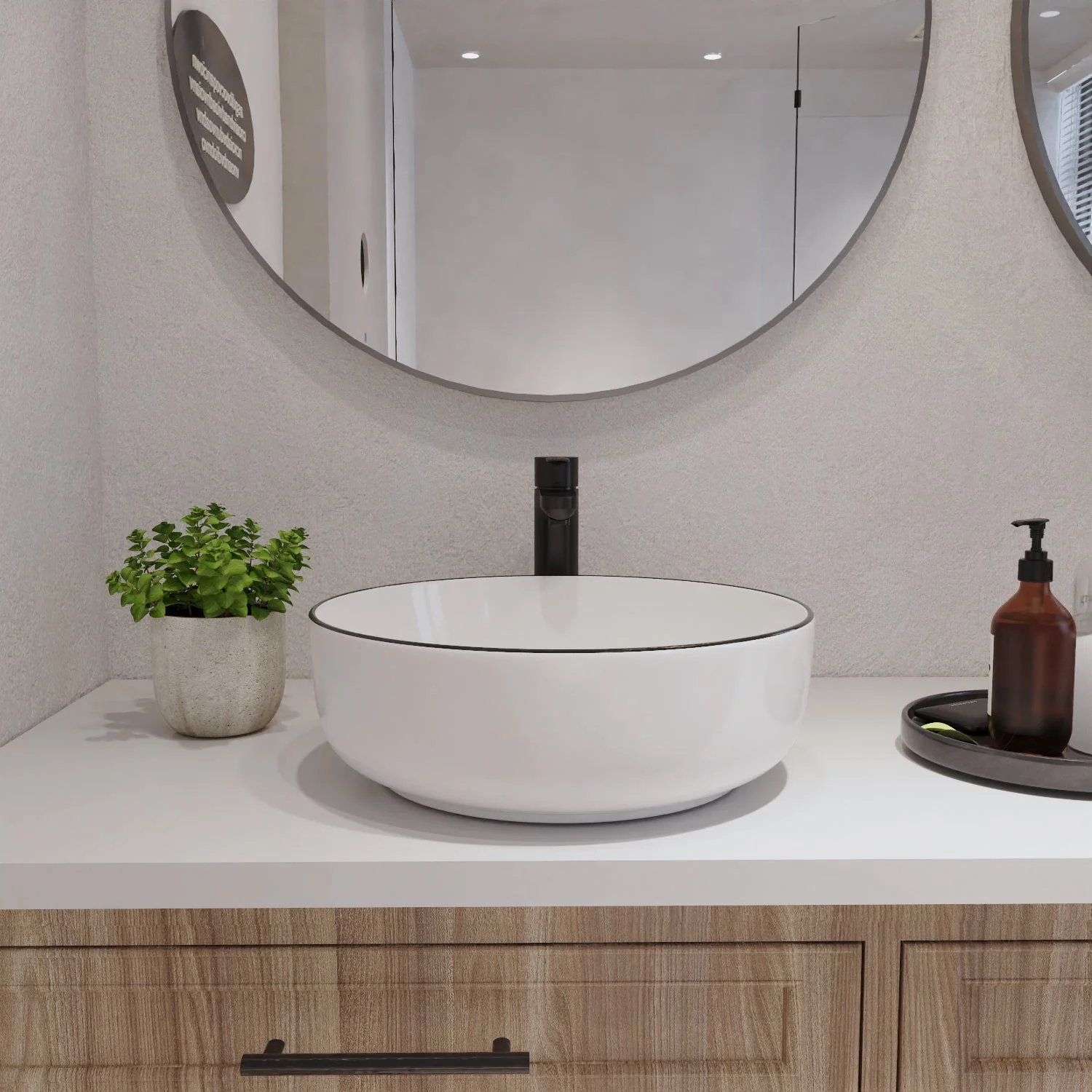 SYMMETRY 16" Round Vessel Bathroom Sink, Without Overflow With Multiple Colors - Image 8