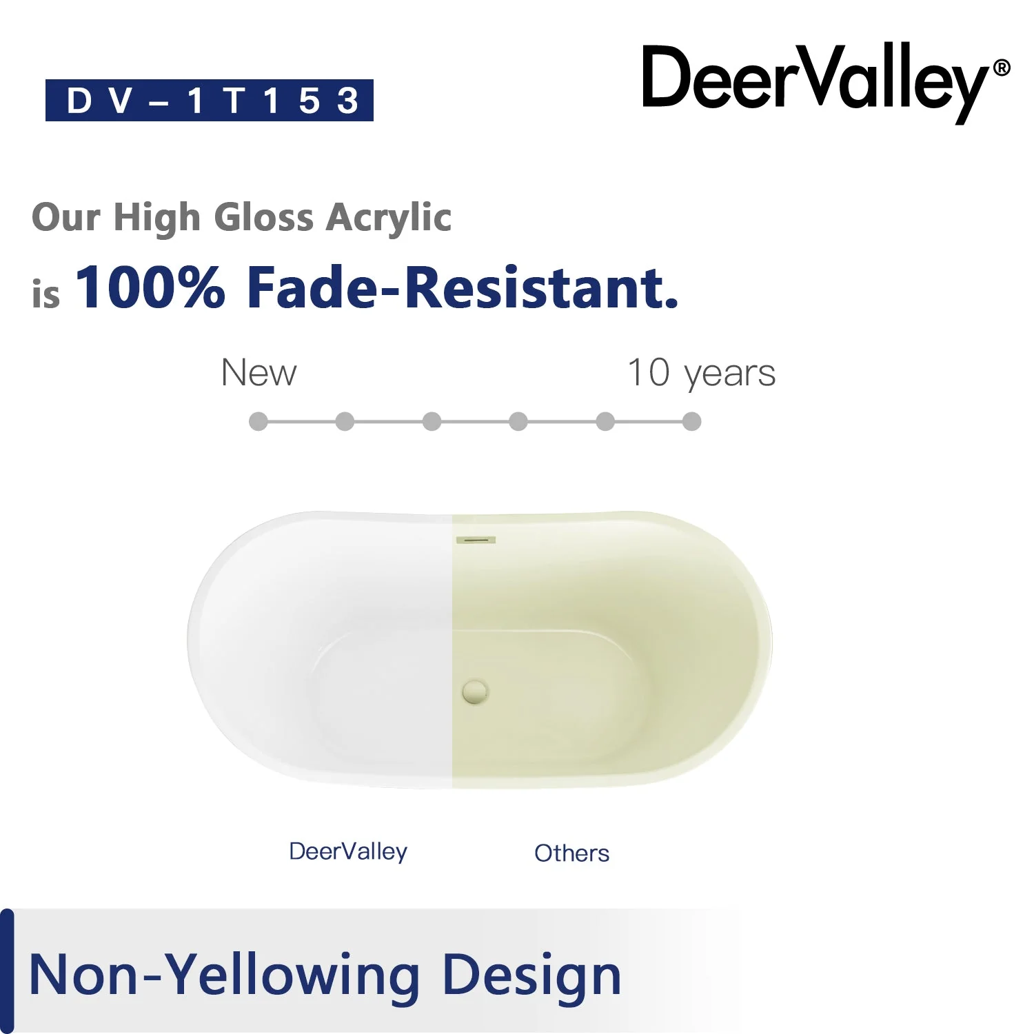 DeerValley DV-1T153S HORIZON 67" X 31" Freestanding Acrylic Bathtub - Image 12