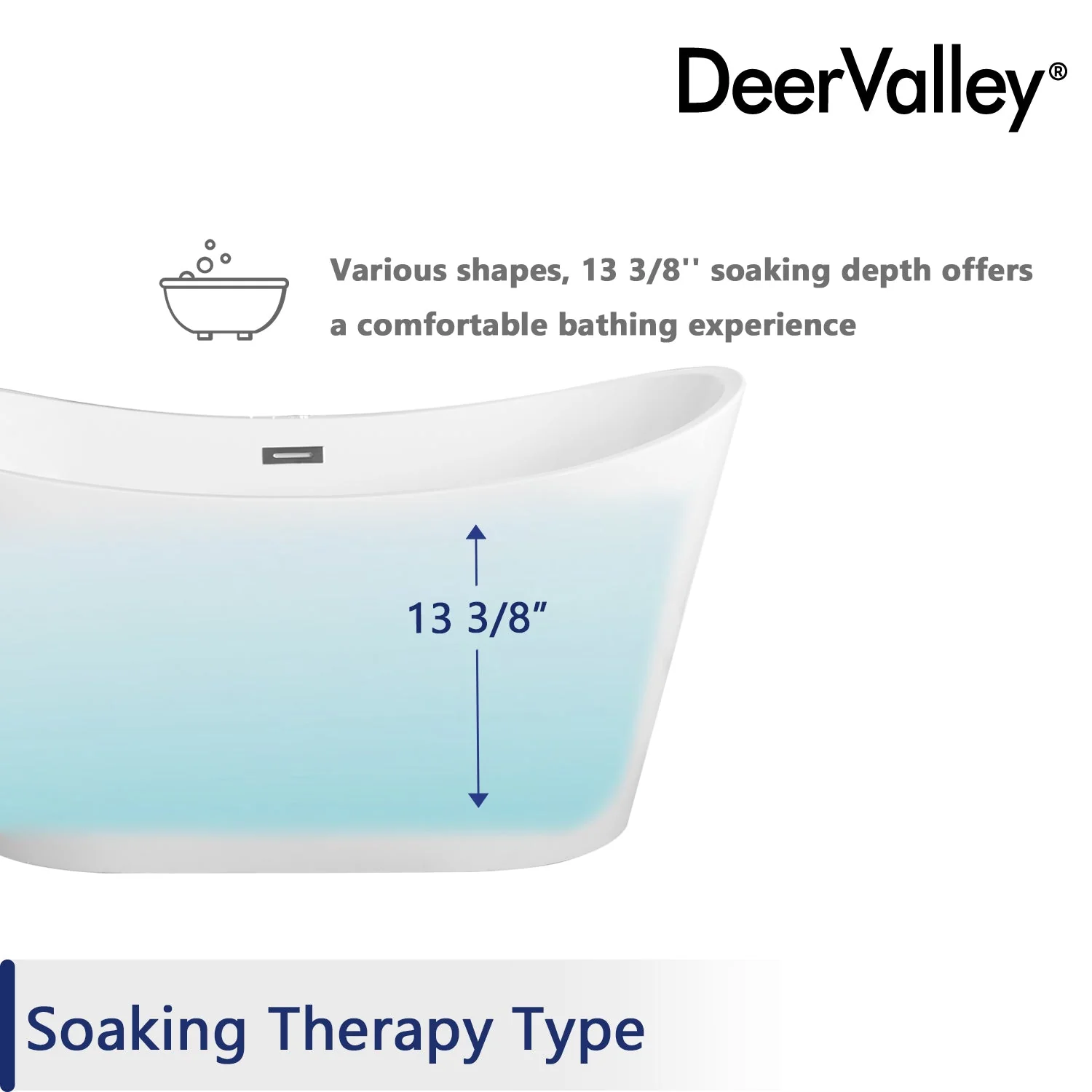 DeerValley DV-1T153S HORIZON 67" X 31" Freestanding Acrylic Bathtub - Image 15