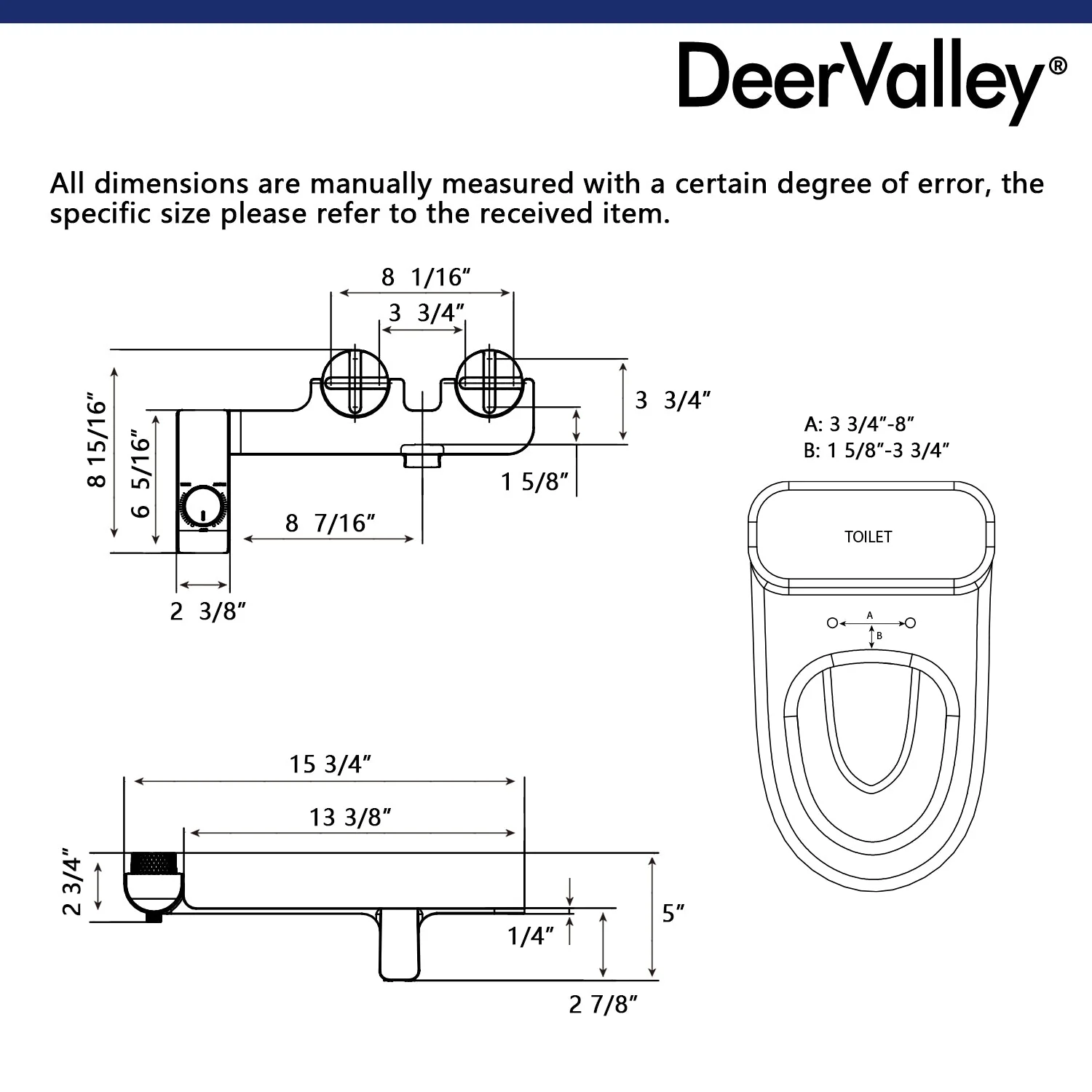 DeerValley DV-1B0093 Elongated Toilet Seat Bidet - Image 10