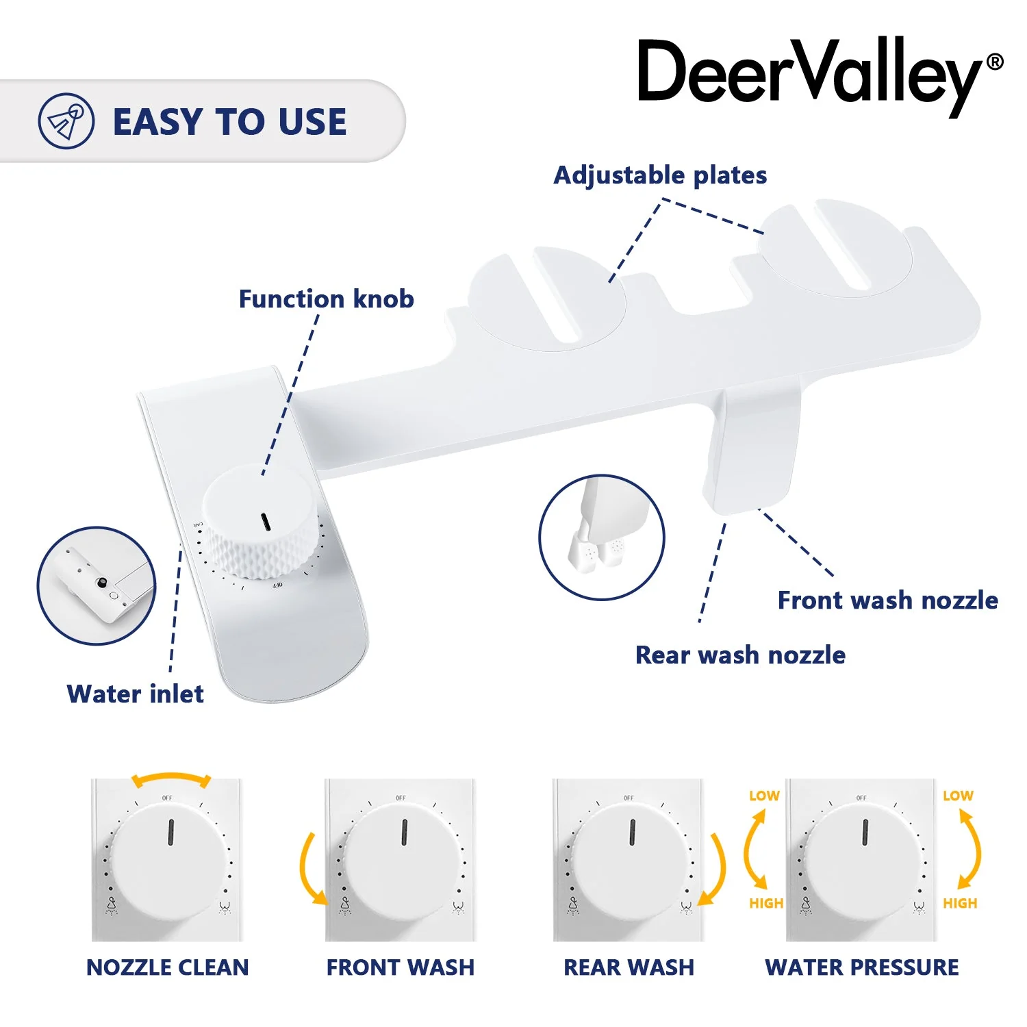 DeerValley DV-1B0093 Elongated Toilet Seat Bidet - Image 12