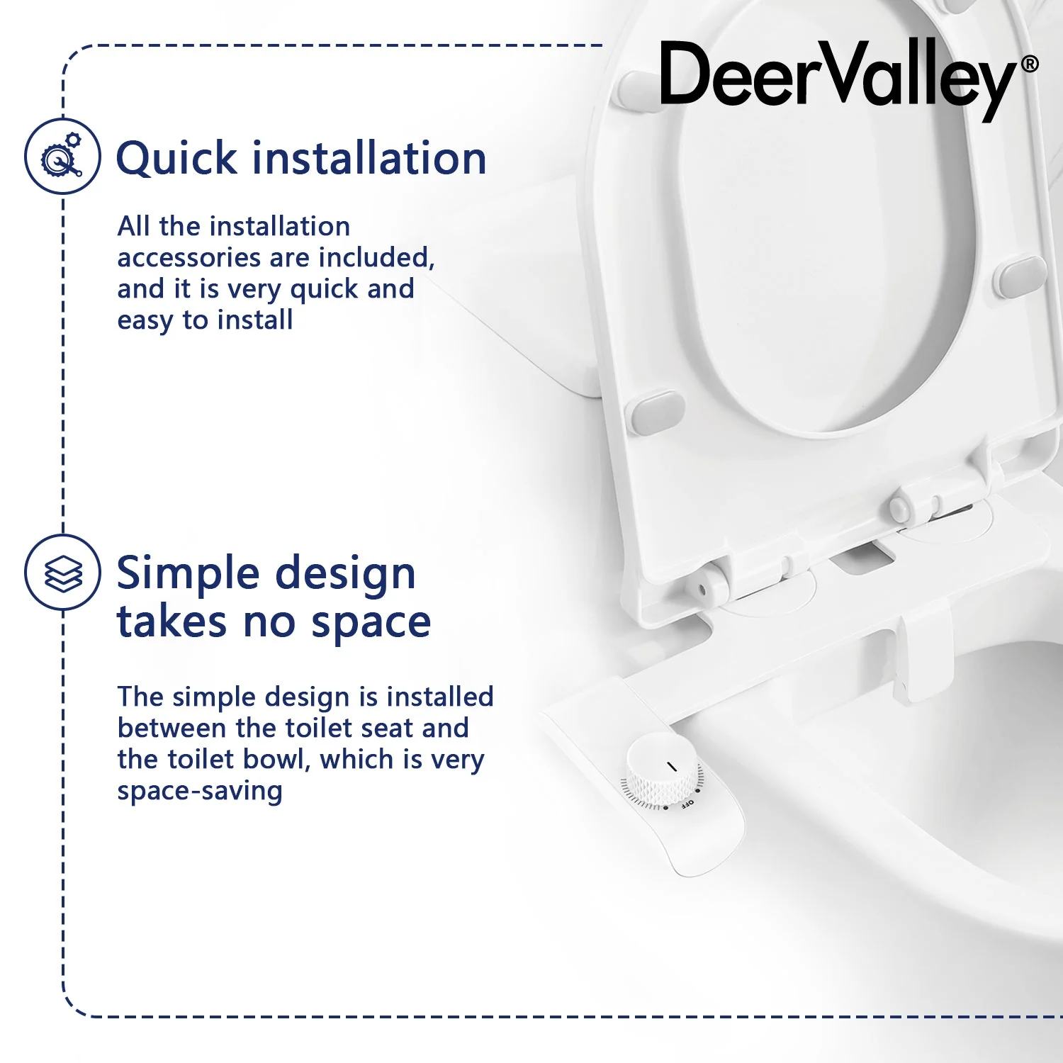 DeerValley DV-1B0093 Elongated Toilet Seat Bidet - Image 14