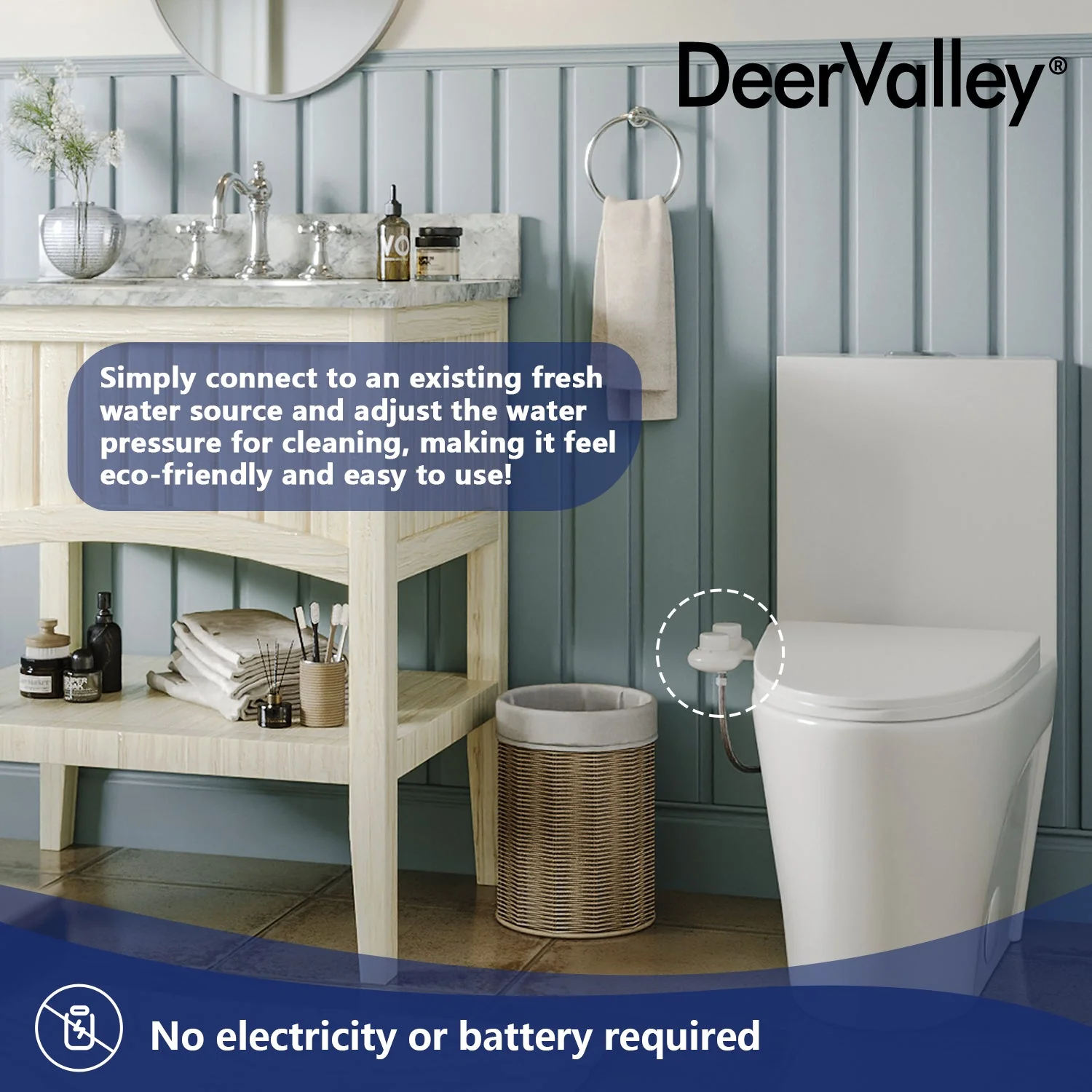 DeerValley DV-1B0095 Elongated Toilet Seat Bidet - Image 13