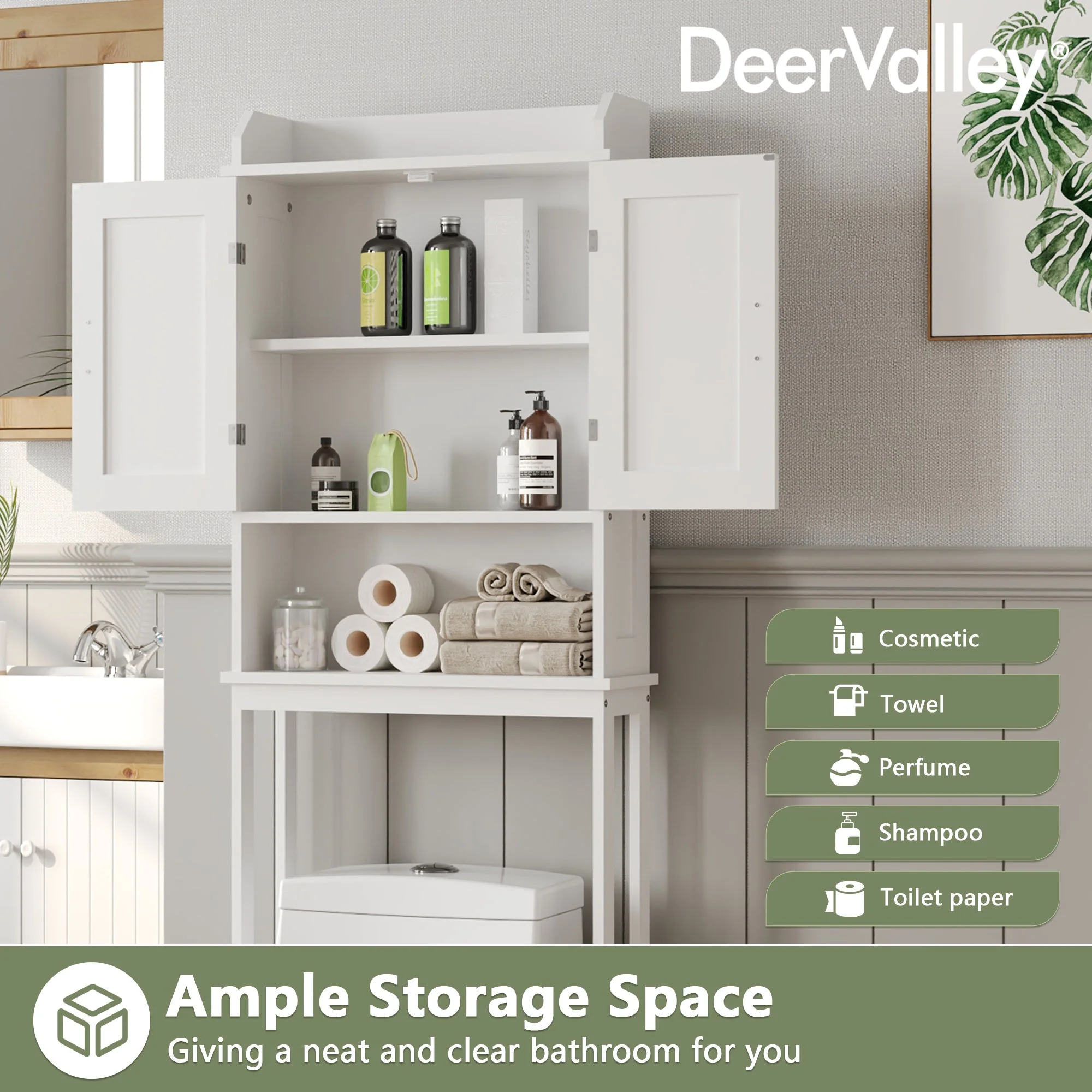 LIBERTY Over The Toilet Storage Cabinet, Bathroom Shelf Over Toilet - Image 10