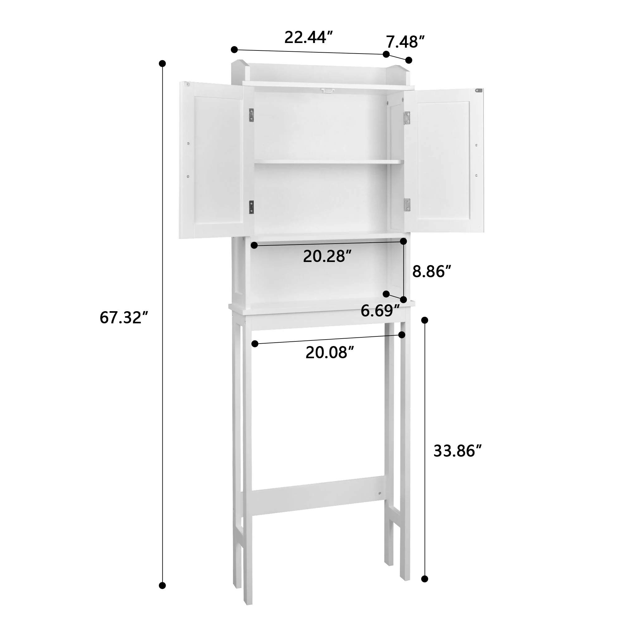 LIBERTY Over The Toilet Storage Cabinet, Bathroom Shelf Over Toilet - Image 5