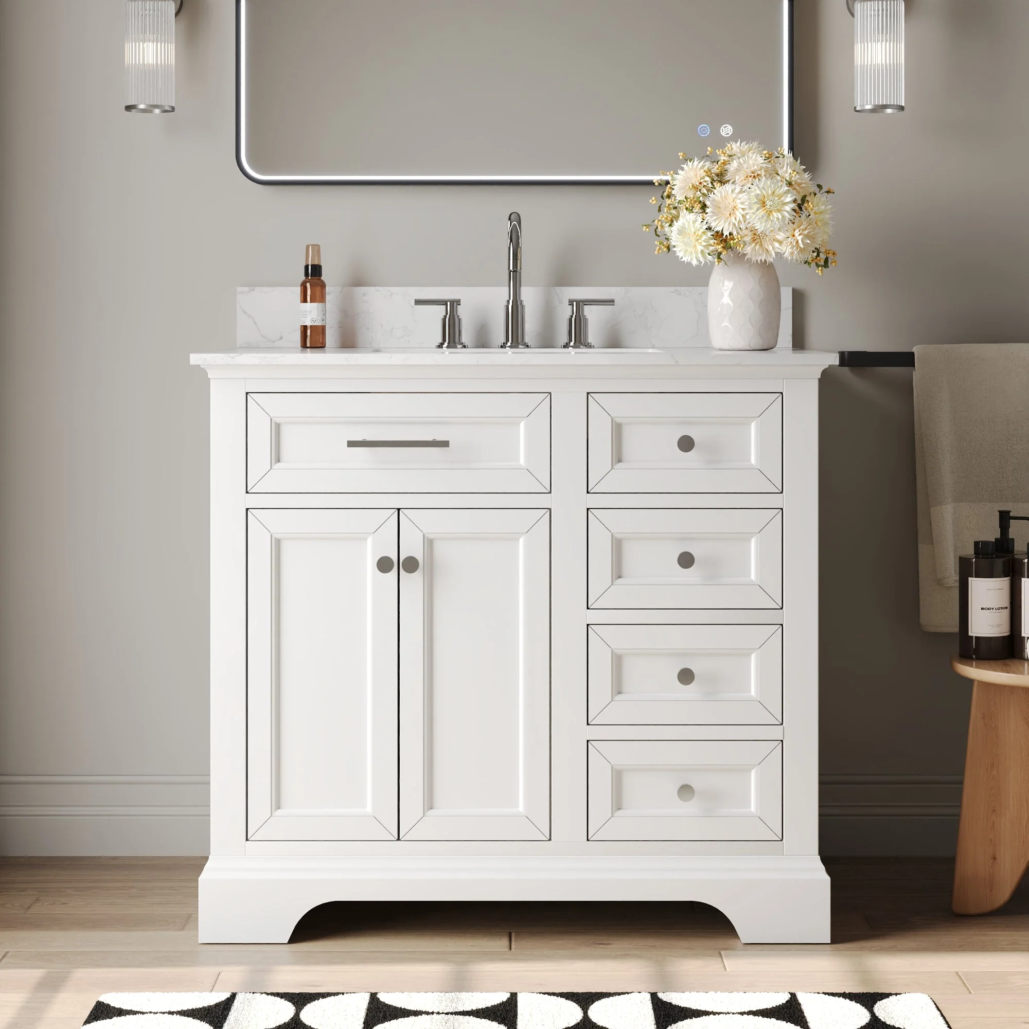 DeerValley DV-1BV0155BU Bathroom Vanities Soft-Close Storage Pre-Assembled Sink - Image 18