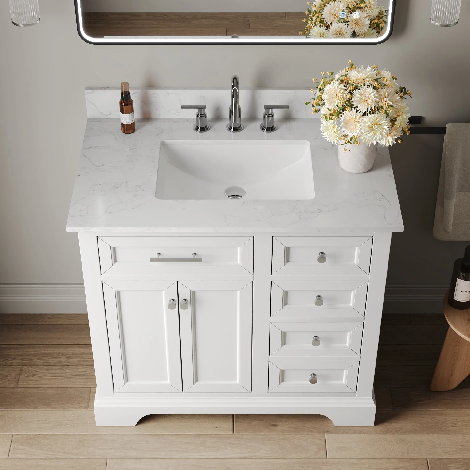 DeerValley DV-1BV0155BU Bathroom Vanities Soft-Close Storage Pre-Assembled Sink - Image 20