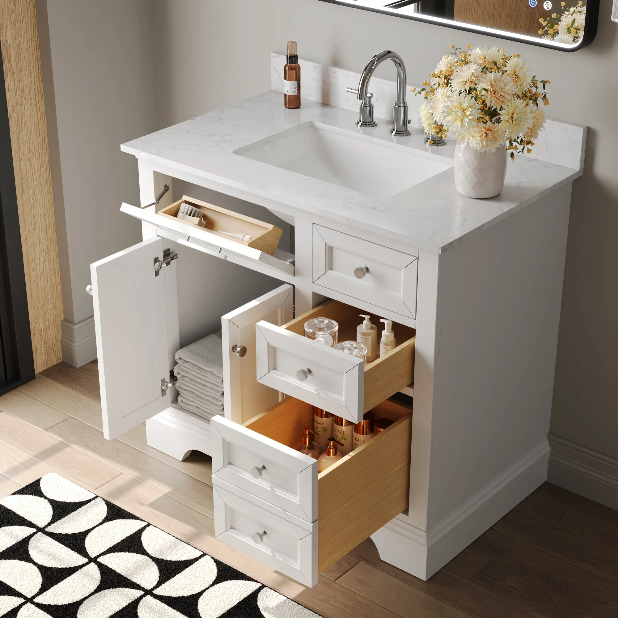 DeerValley DV-1BV0155BU Bathroom Vanities Soft-Close Storage Pre-Assembled Sink - Image 22