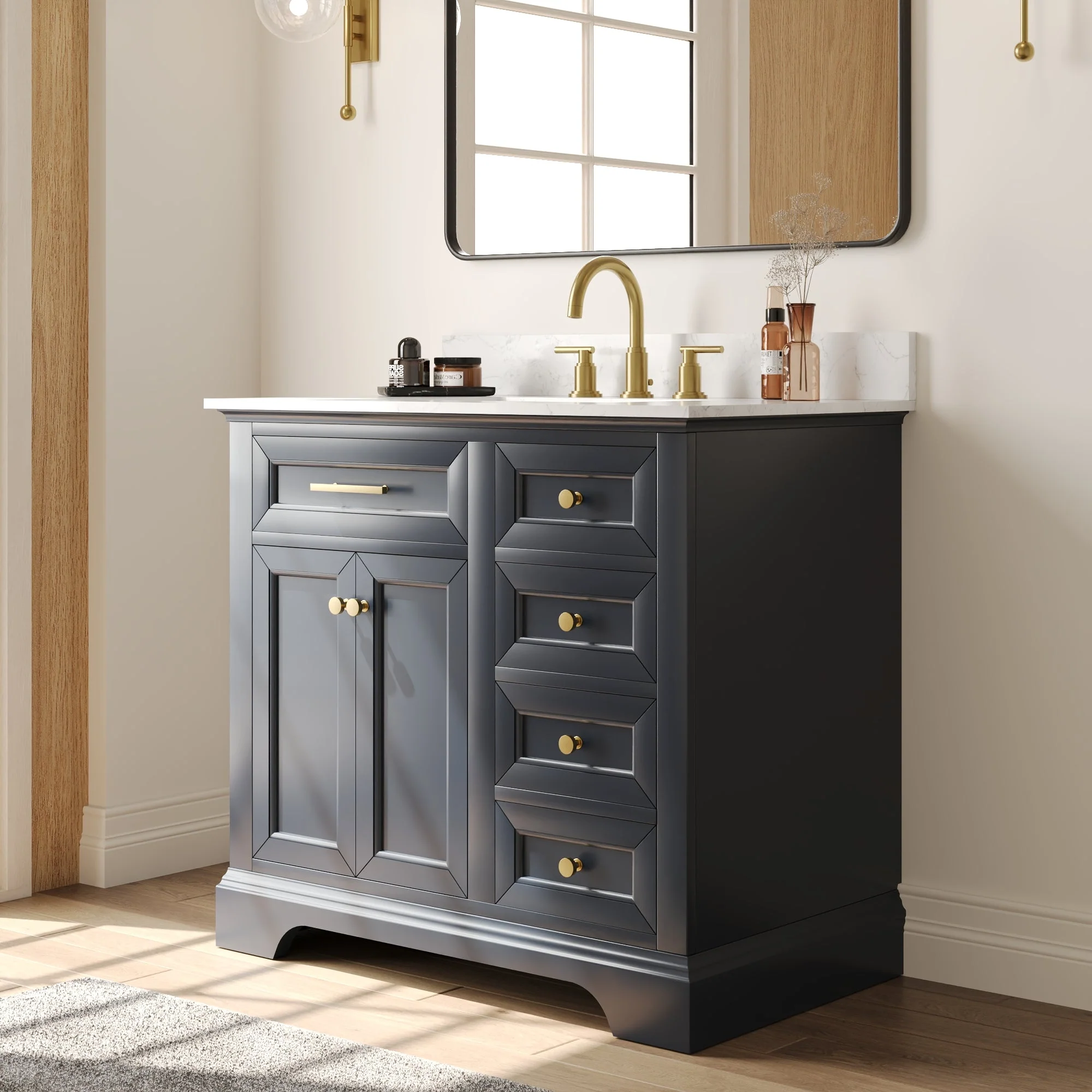 DeerValley DV-1BV0155BU Bathroom Vanities Soft-Close Storage Pre-Assembled Sink - Image 4