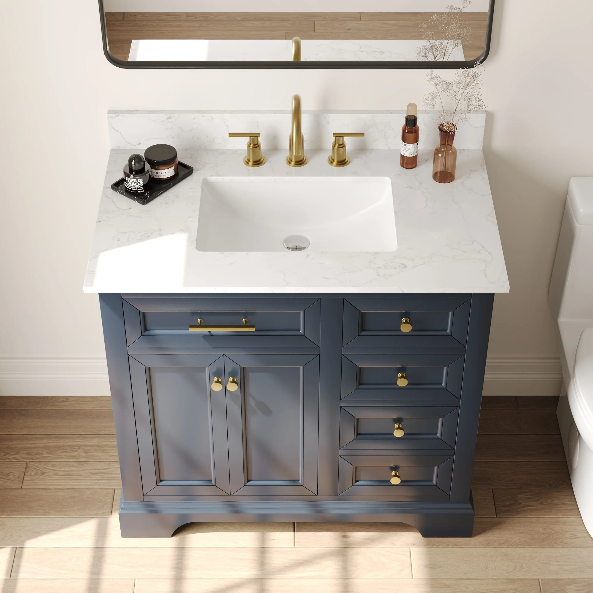 DeerValley DV-1BV0155BU Bathroom Vanities Soft-Close Storage Pre-Assembled Sink - Image 5