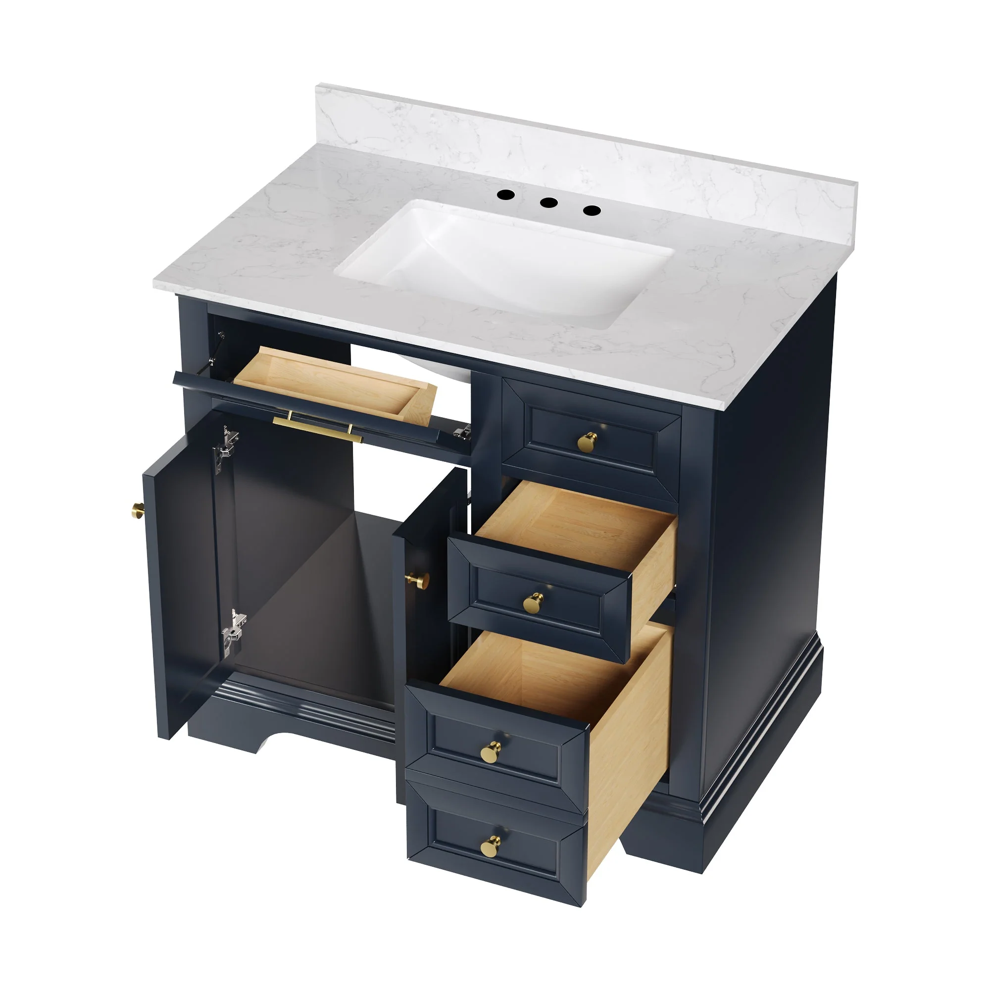 DeerValley DV-1BV0155BU Bathroom Vanities Soft-Close Storage Pre-Assembled Sink - Image 7
