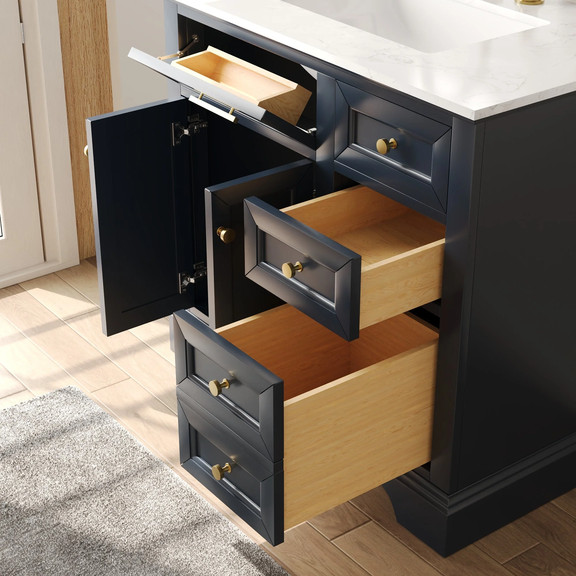 DeerValley DV-1BV0155BU Bathroom Vanities Soft-Close Storage Pre-Assembled Sink - Image 9