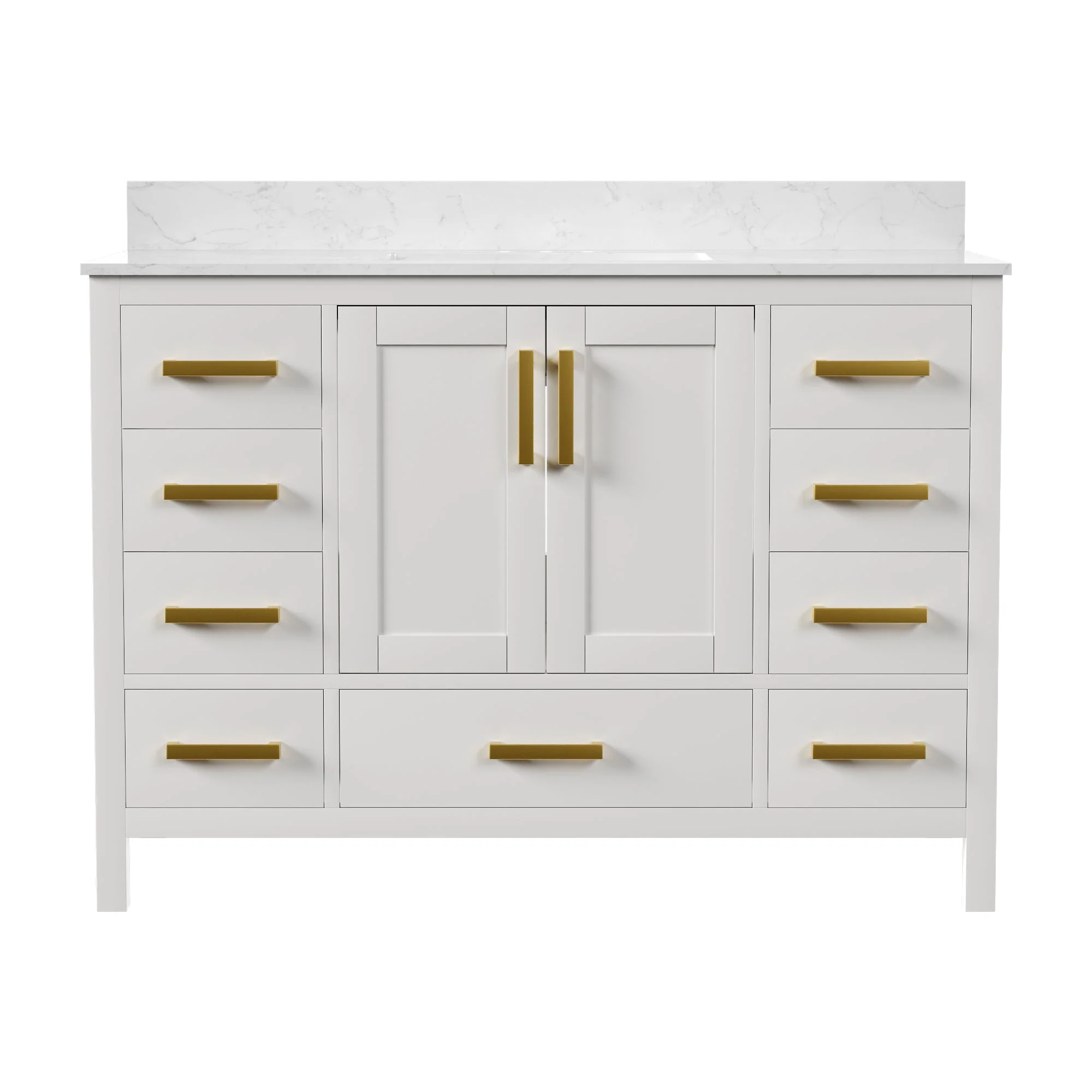 48" Rectangular Bathroom Vanity, with Ceramic Sink Top Set-up - Image 3