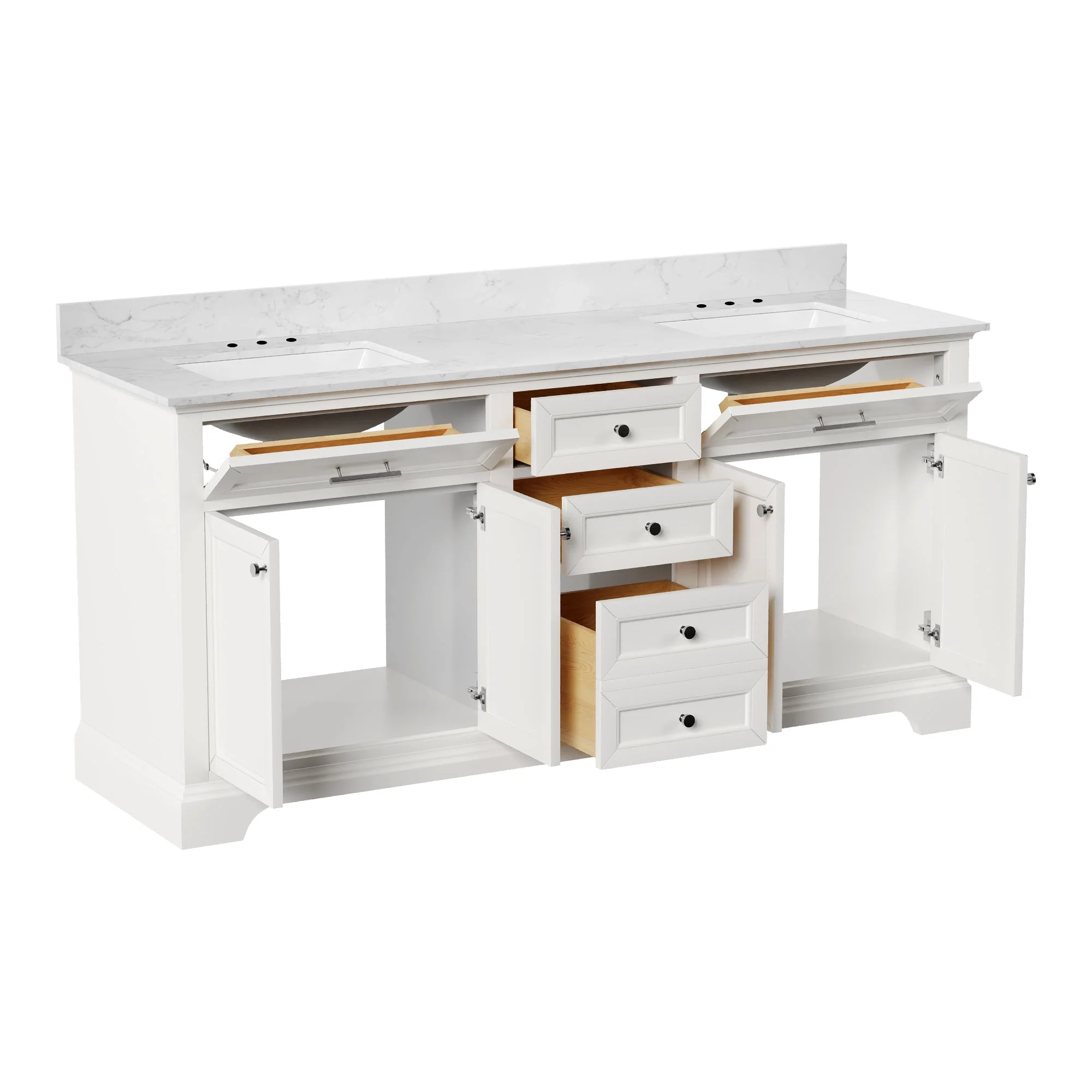 DeerValley DV-1BV0158W Bathroom Vanities 72-Inch Dual Sink Soft-Close Storage - Image 10