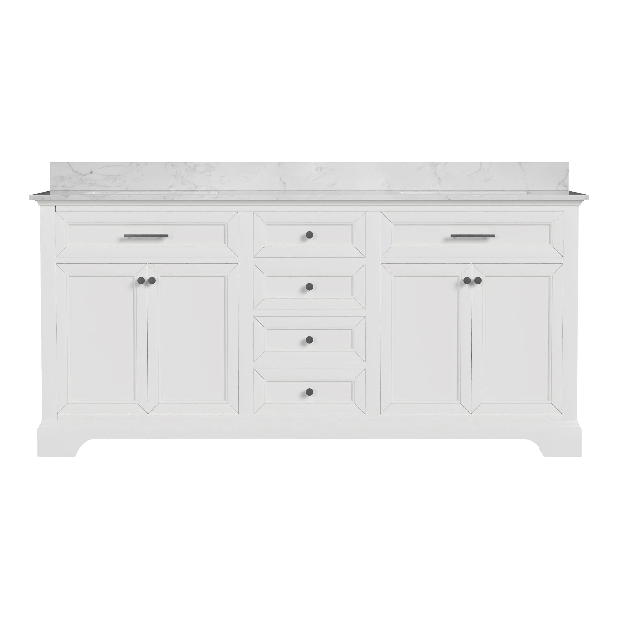 DeerValley DV-1BV0158W Bathroom Vanities 72-Inch Dual Sink Soft-Close Storage - Image 2