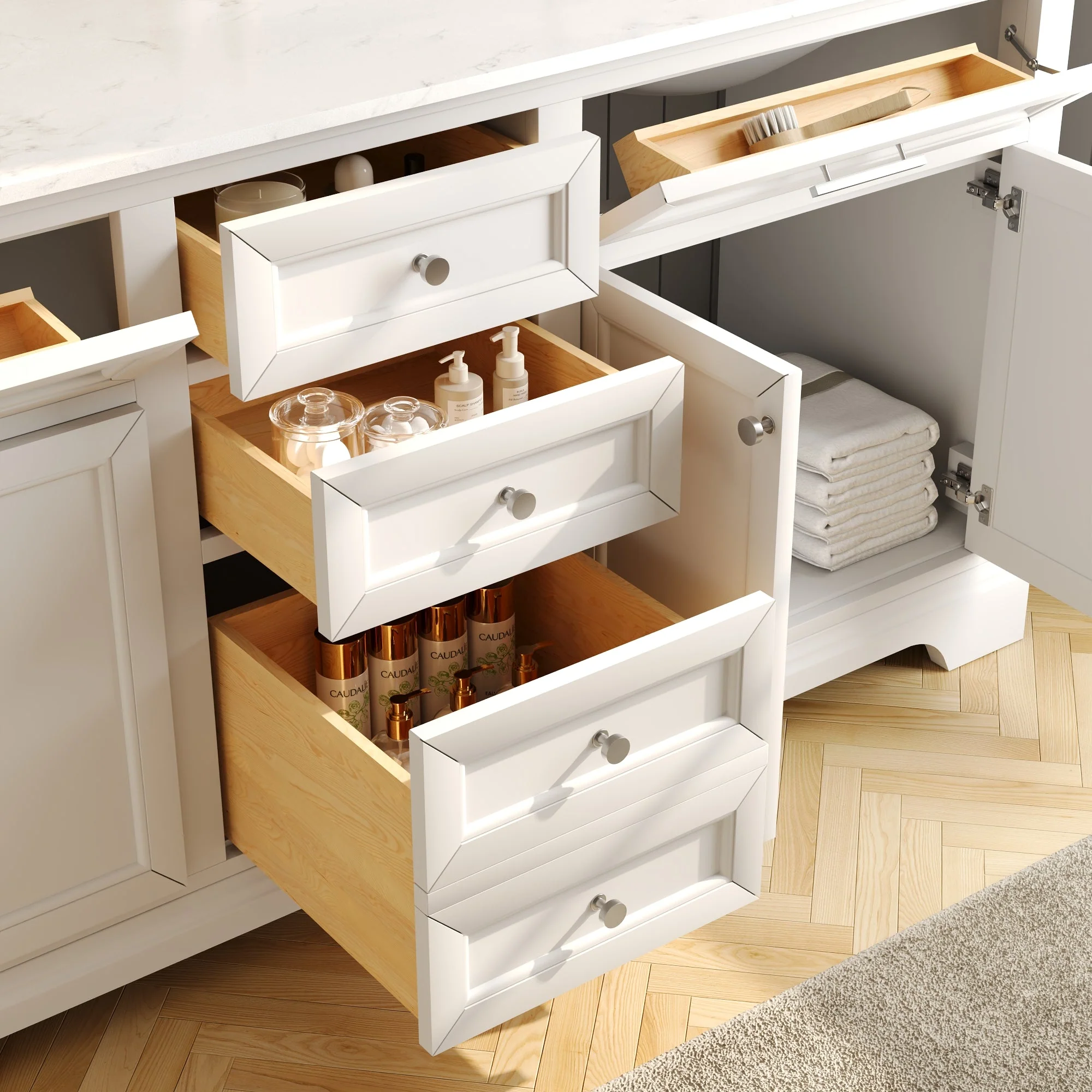 DeerValley DV-1BV0158W Bathroom Vanities 72-Inch Dual Sink Soft-Close Storage - Image 6