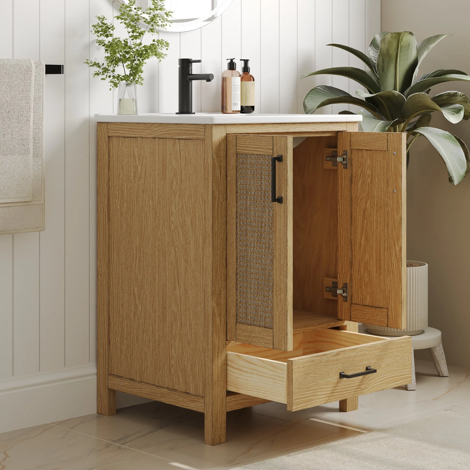 DeerValley DV-1BV0269NW Bathroom Vanities Pre-Assembled Silent Storage Ceramic - Image 4