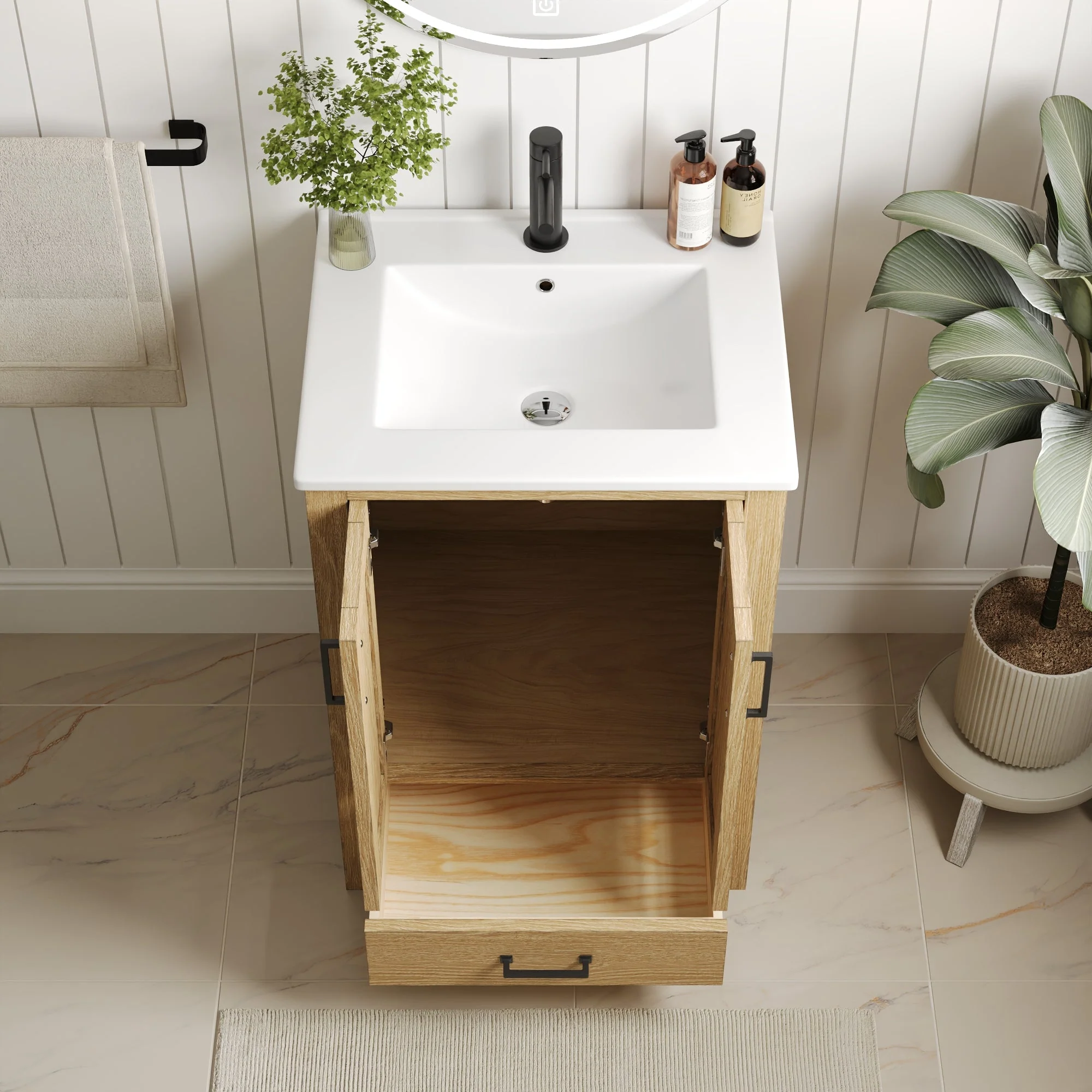 DeerValley DV-1BV0269NW Bathroom Vanities Pre-Assembled Silent Storage Ceramic - Image 6
