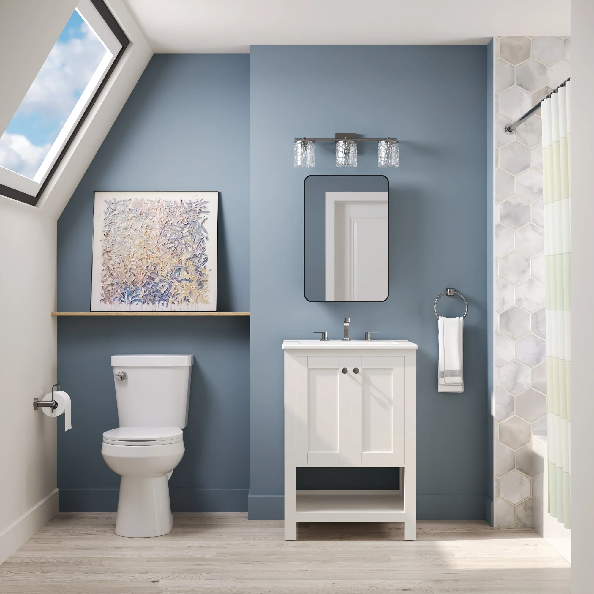 24" Pre-assembled Bathroom Vanity with Sink and Woven Storage Basket, 24 Inch White Vanity for Bathroom with Pre-drilled Holes, White. - Image 12