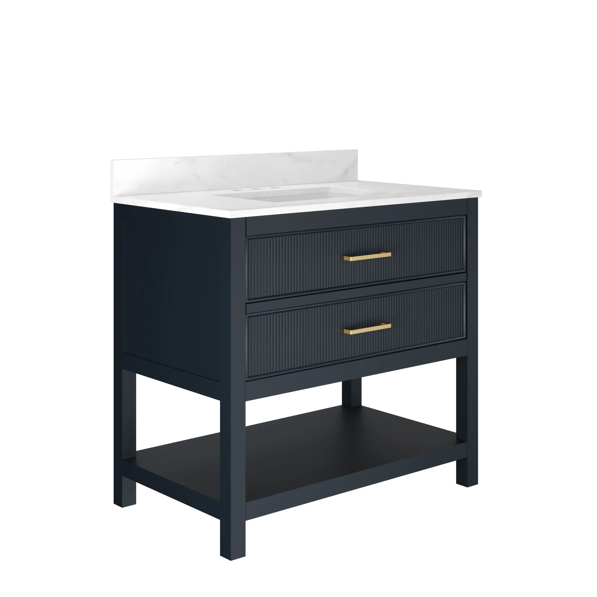 DeerValley Bath DV-1BV0452GN/BU 36" Fully Assembled Single Bathroom Vanity with Artificial Marble Top, Green&Blue - Image 20