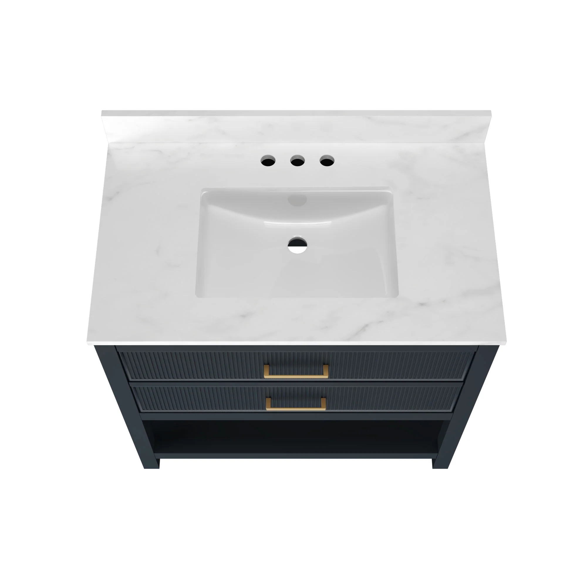DeerValley Bath DV-1BV0452GN/BU 36" Fully Assembled Single Bathroom Vanity with Artificial Marble Top, Green&Blue - Image 21