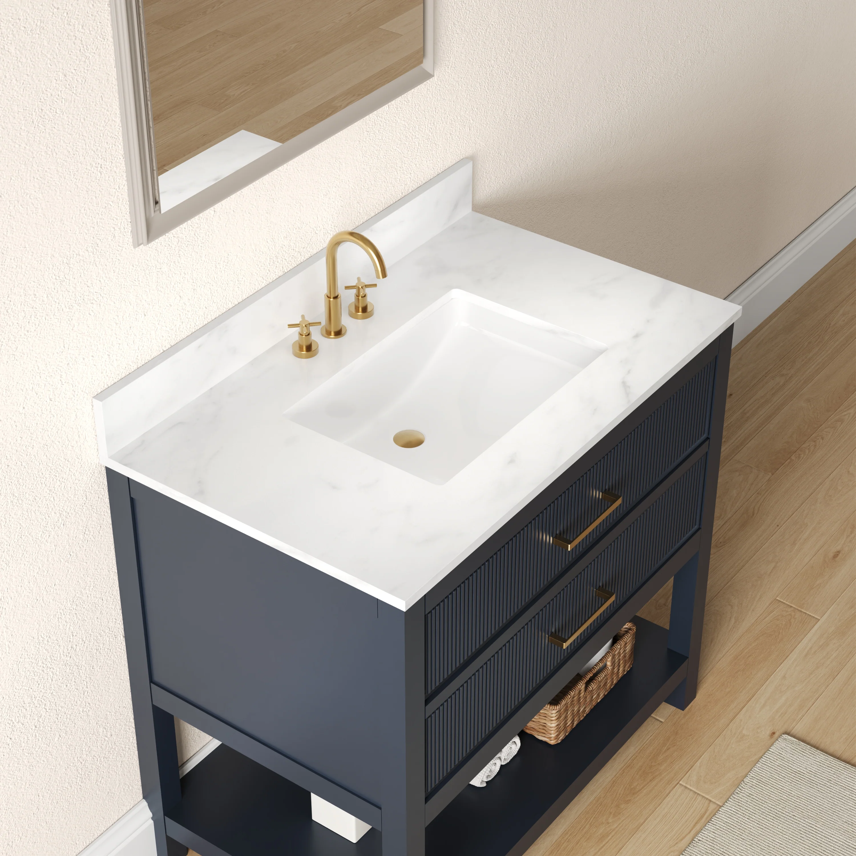 DeerValley Bath DV-1BV0452GN/BU 36" Fully Assembled Single Bathroom Vanity with Artificial Marble Top, Green&Blue - Image 30