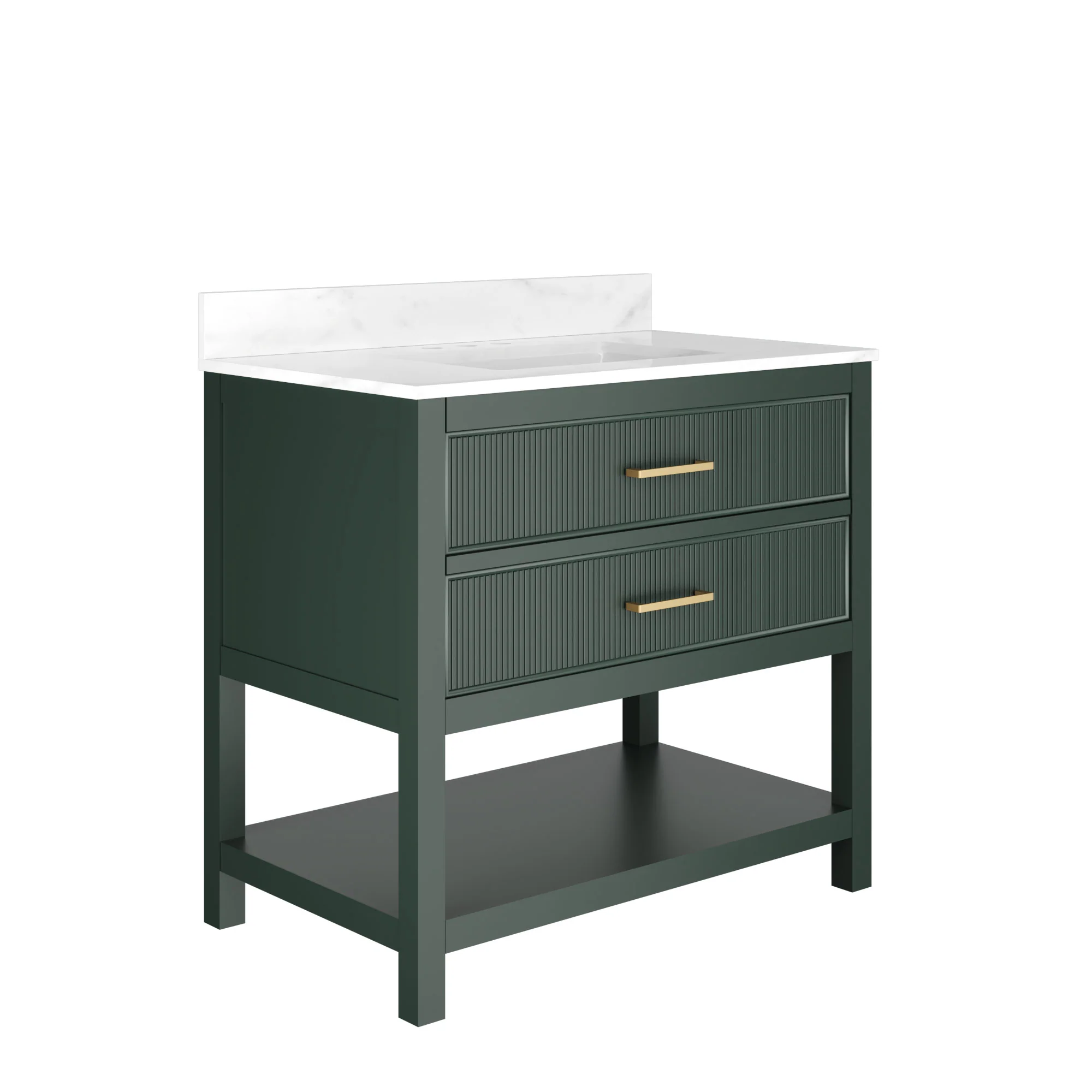 DeerValley Bath DV-1BV0452GN/BU 36" Fully Assembled Single Bathroom Vanity with Artificial Marble Top, Green&Blue - Image 58