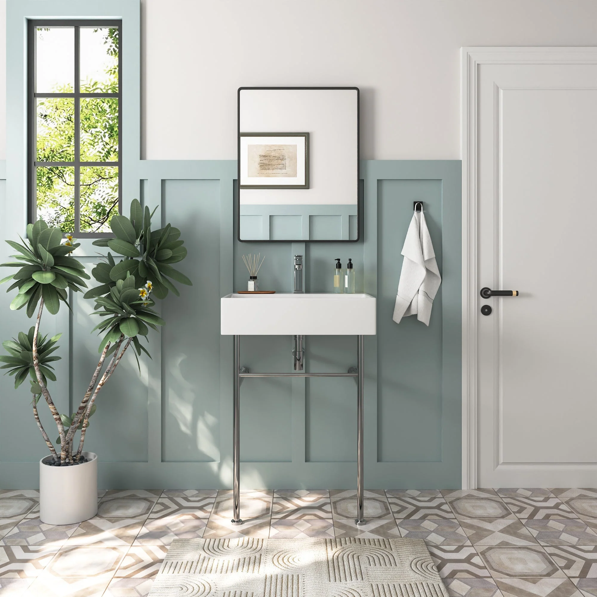 DeerValley DV-1CS0117A Console Bathroom Sinks Wall-Mounted Ceramic Towel Bar - Image 10