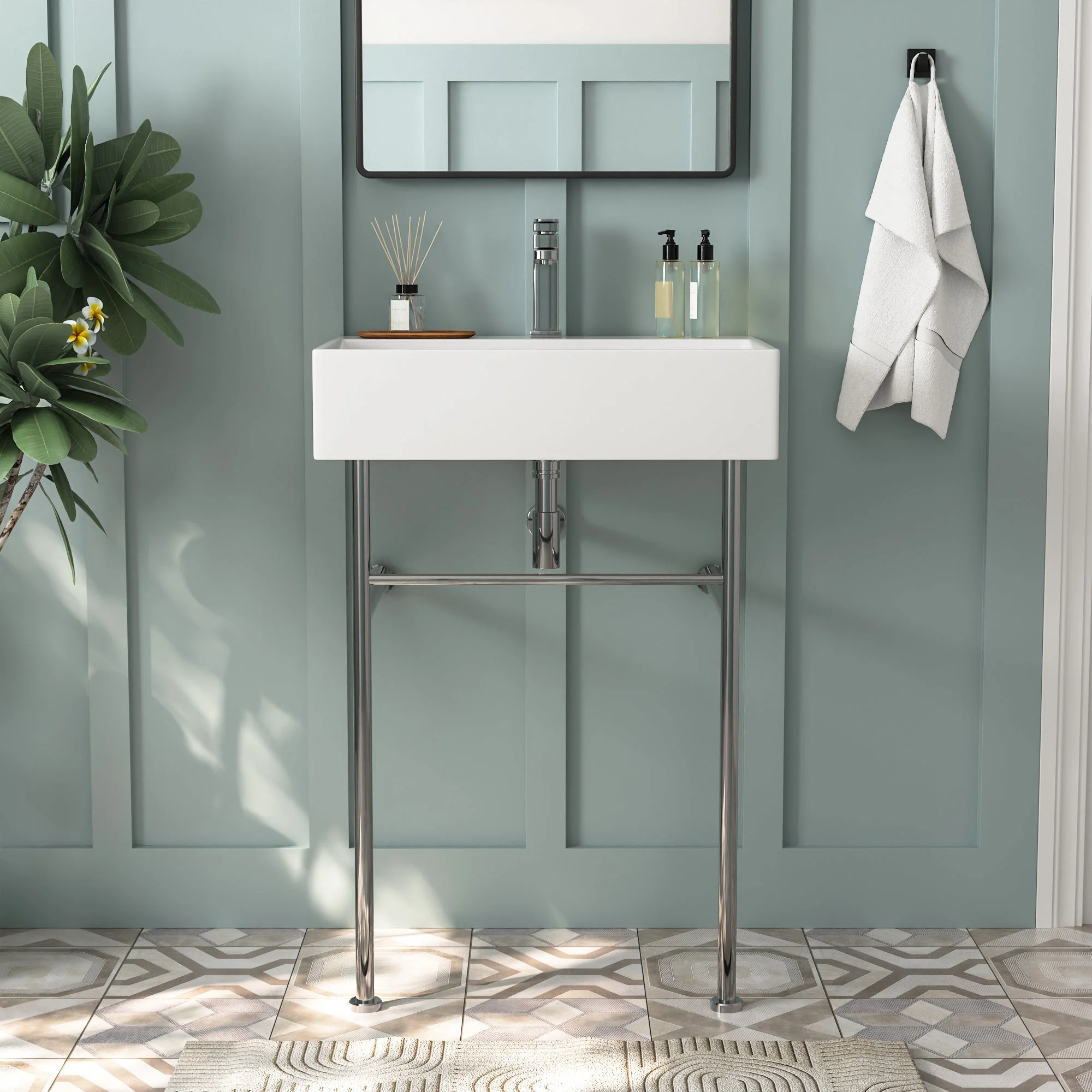 DeerValley DV-1CS0117A Console Bathroom Sinks Wall-Mounted Ceramic Towel Bar - Image 6