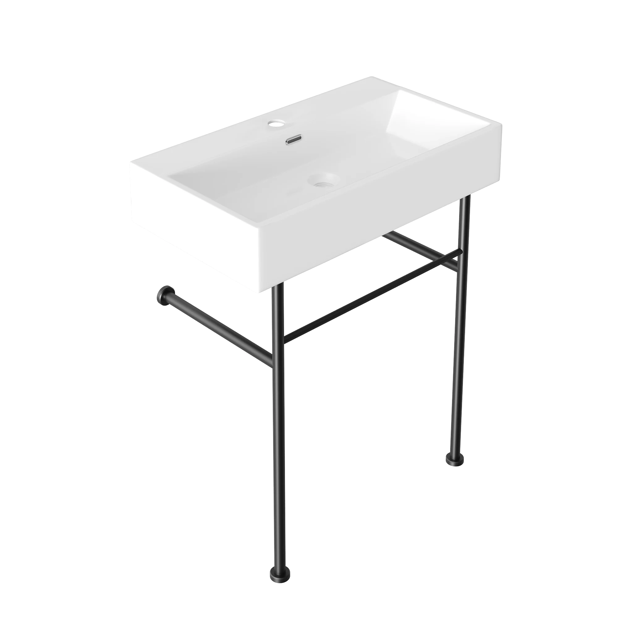 30" Rectangular Console Bathroom Sink, Single Faucet Hole - Image 3