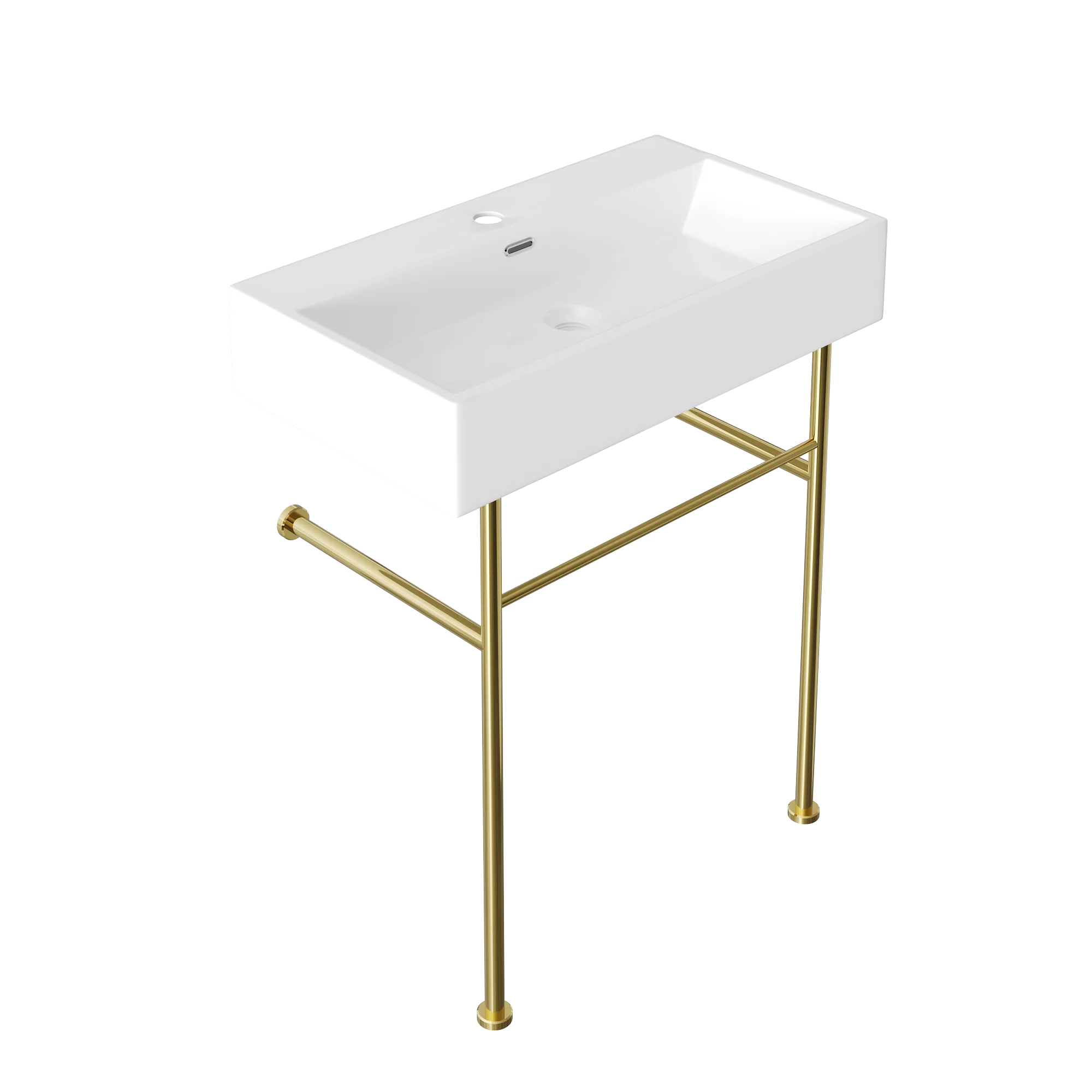 30" Rectangular Console Bathroom Sink, Single Faucet Hole - Image 3