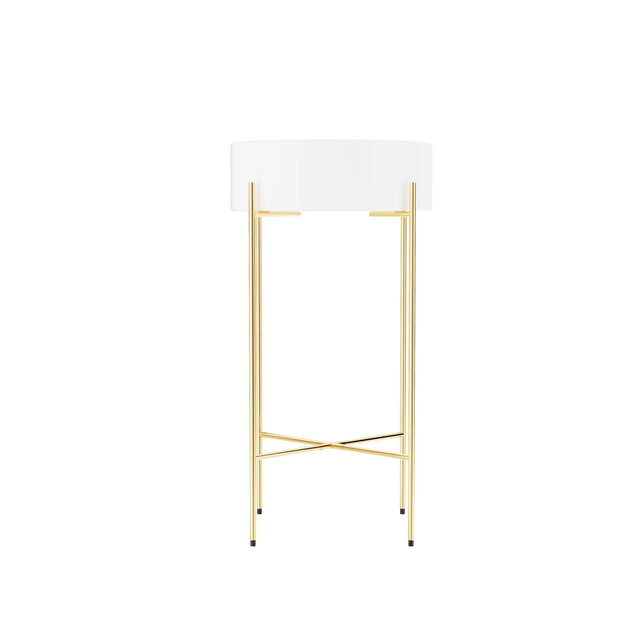 Bathroom Console Sink, Round Bathroom Sink with Chrome/Gold/Black Legs Support Ceramic Sink with Overflow. - Image 8