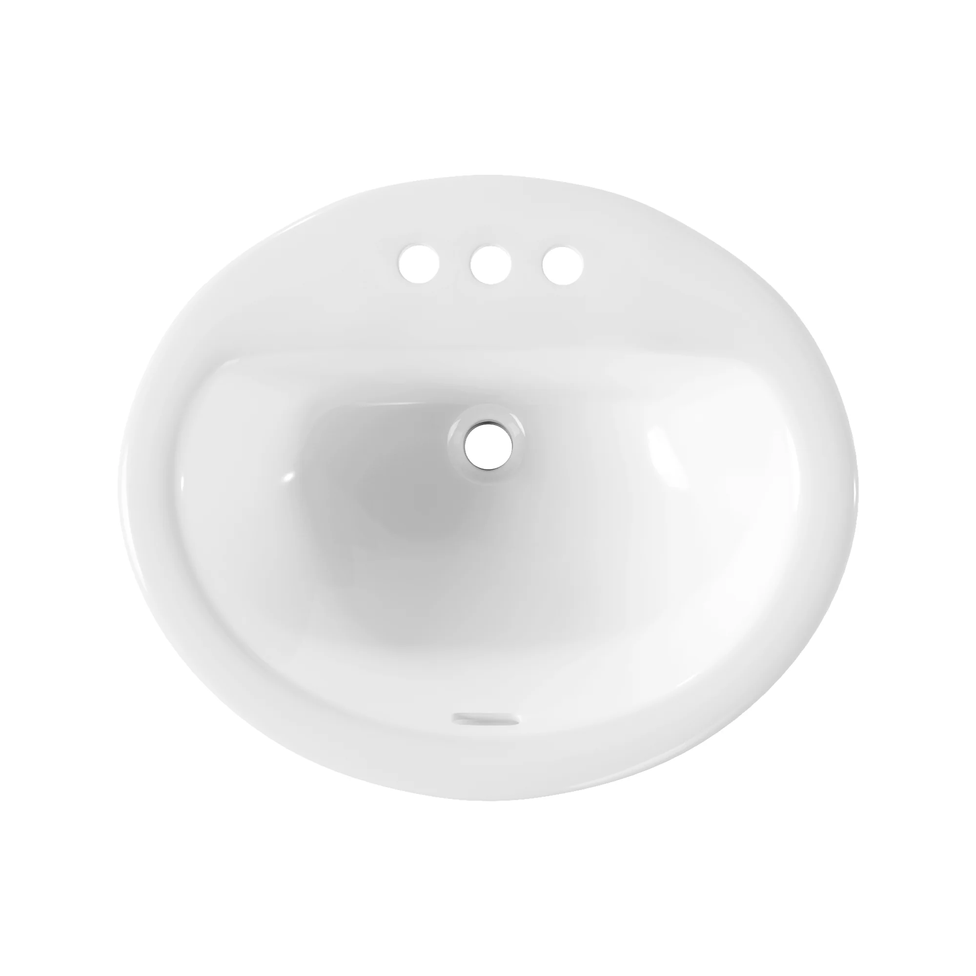16.94" Round Drop-in Bathroom Sink, Overflow Hole - Image 5