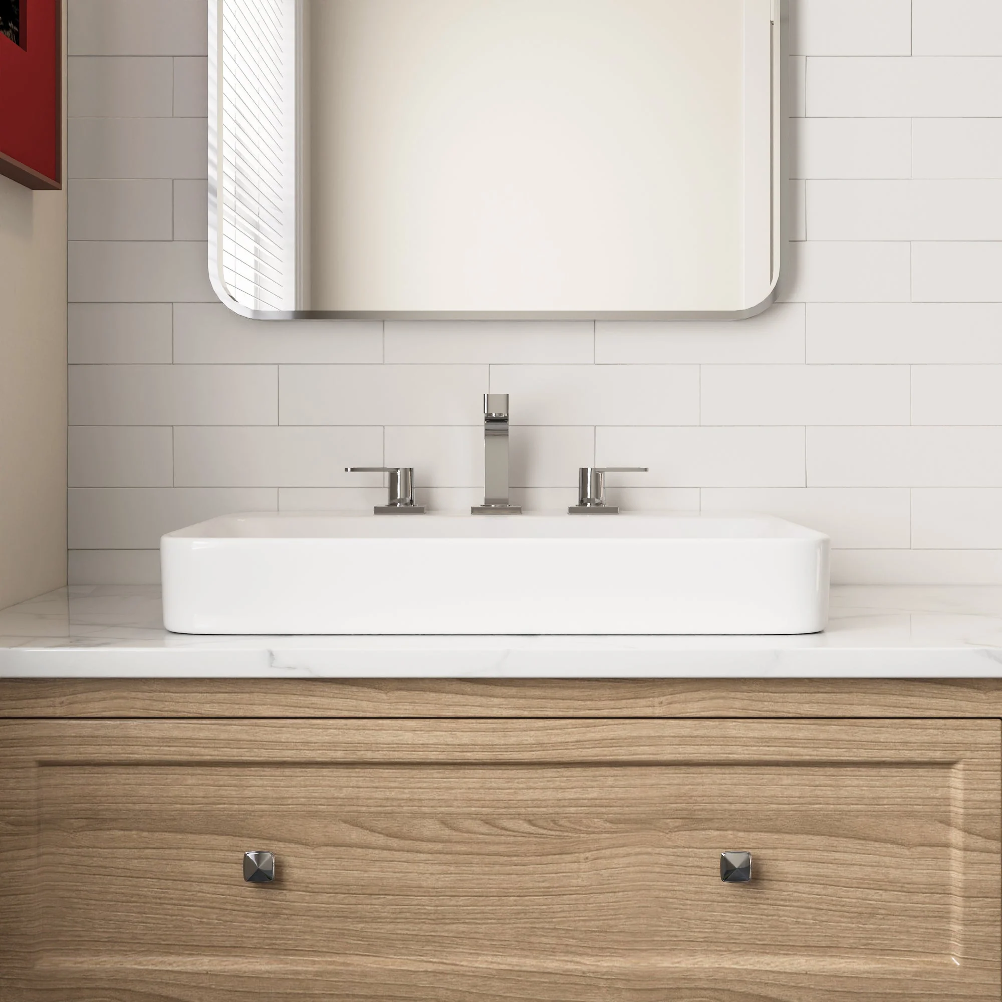 DeerValley DV-1DS0121 Drop-in Sinks Modern Semi-Recessed Ceramic Overflow - Image 6